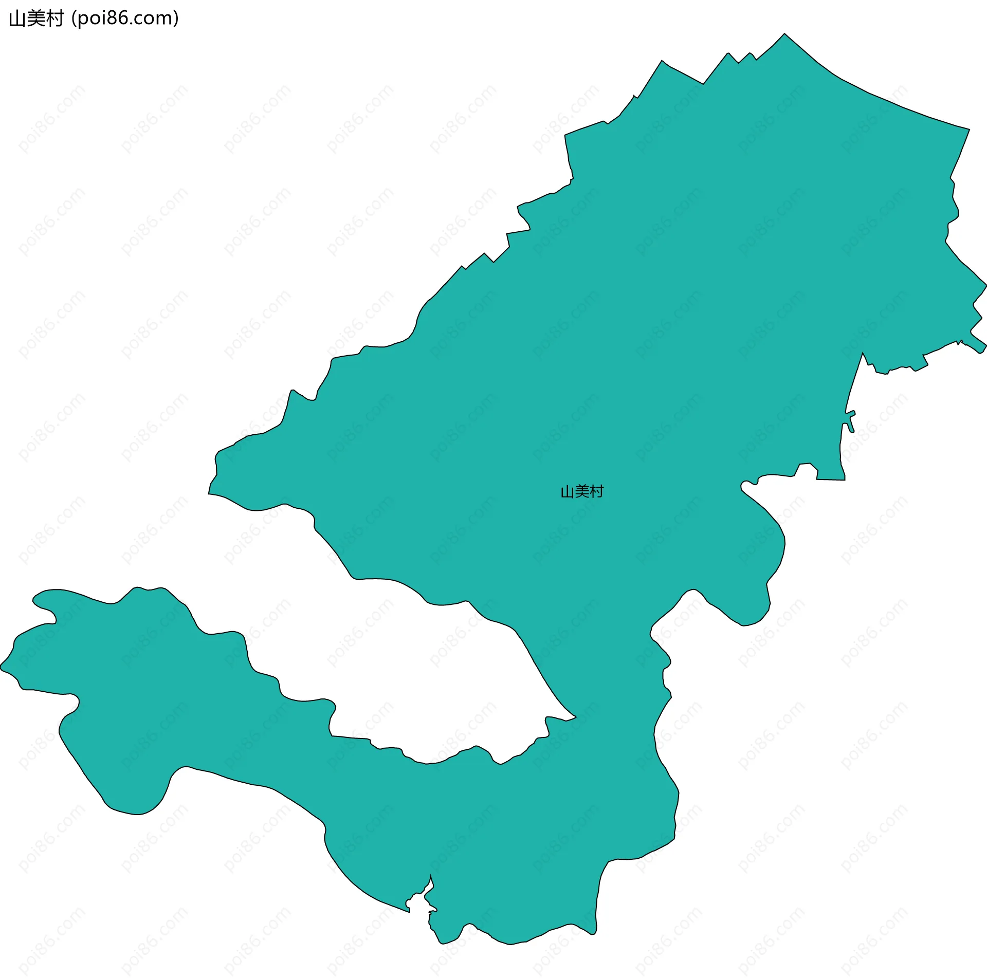 山美村边界地图