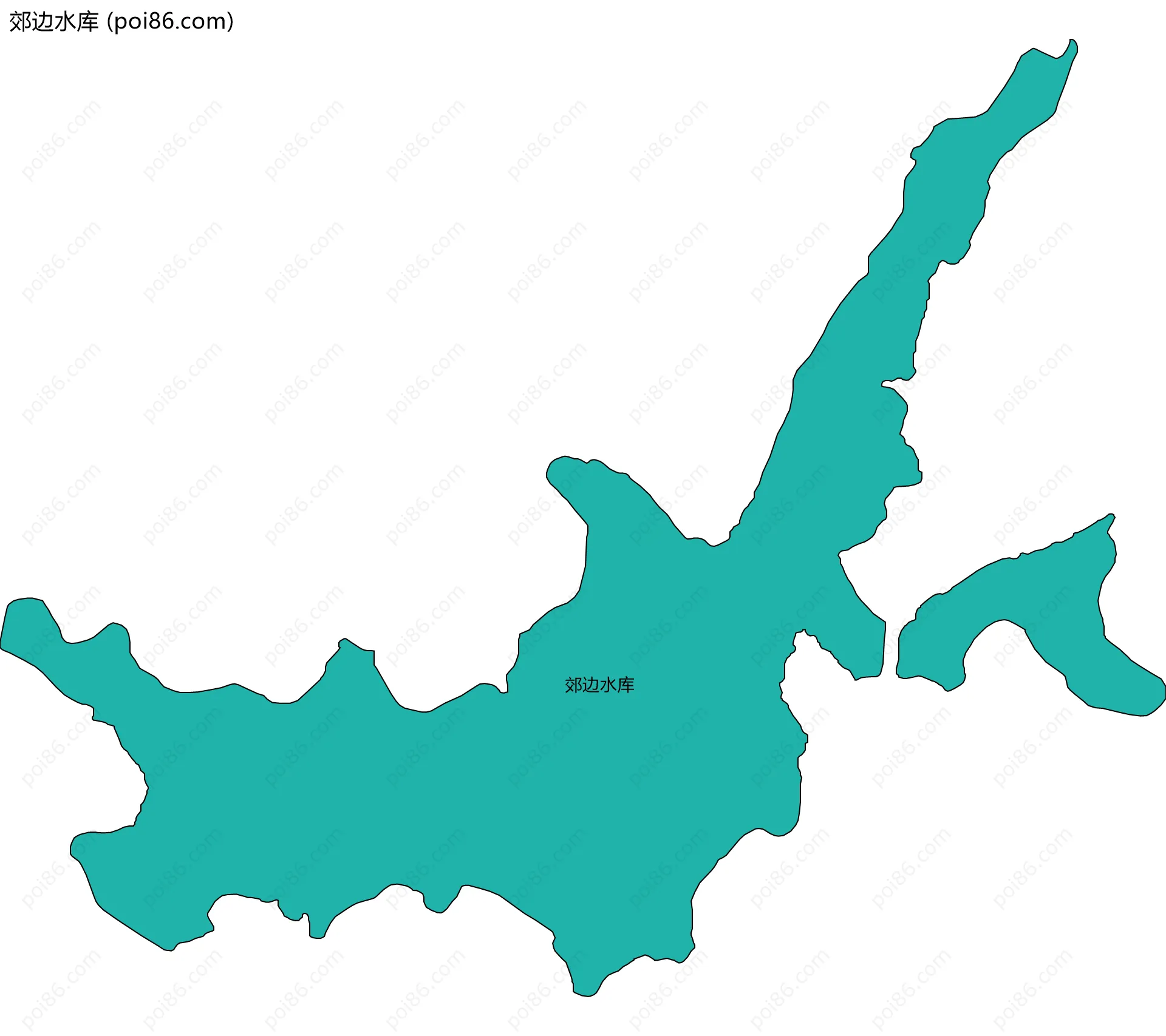 郊边水库边界地图