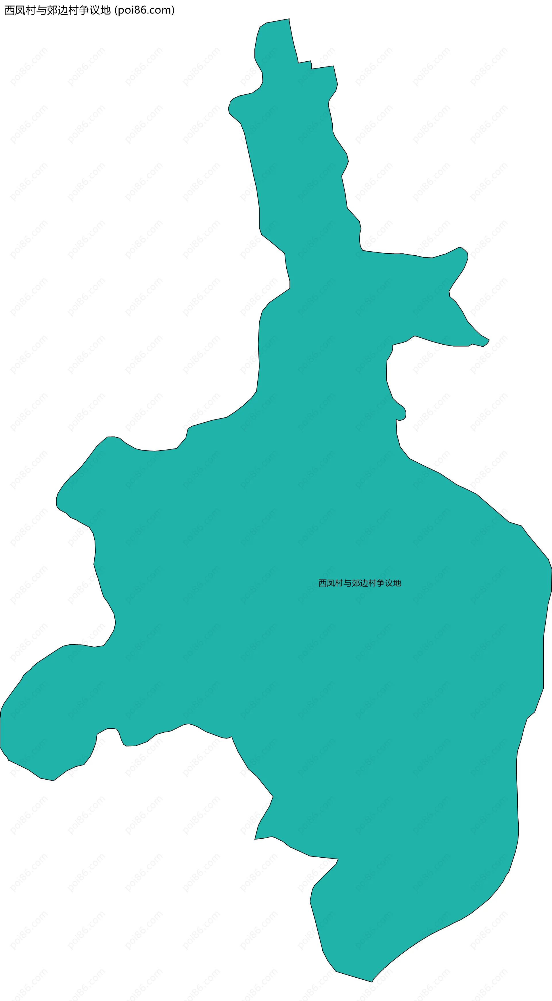 西凤村与郊边村争议地边界地图