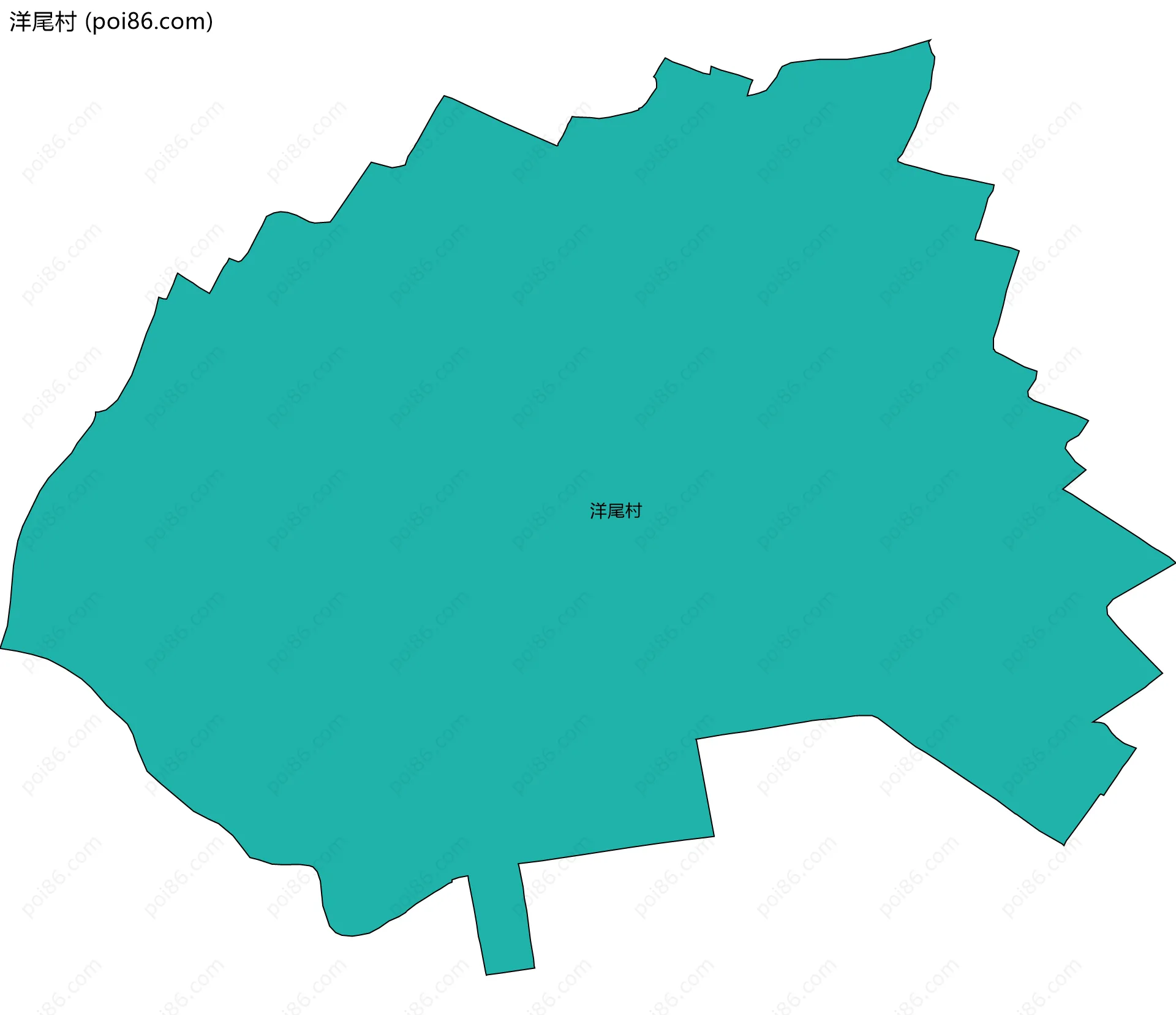 洋尾村边界地图