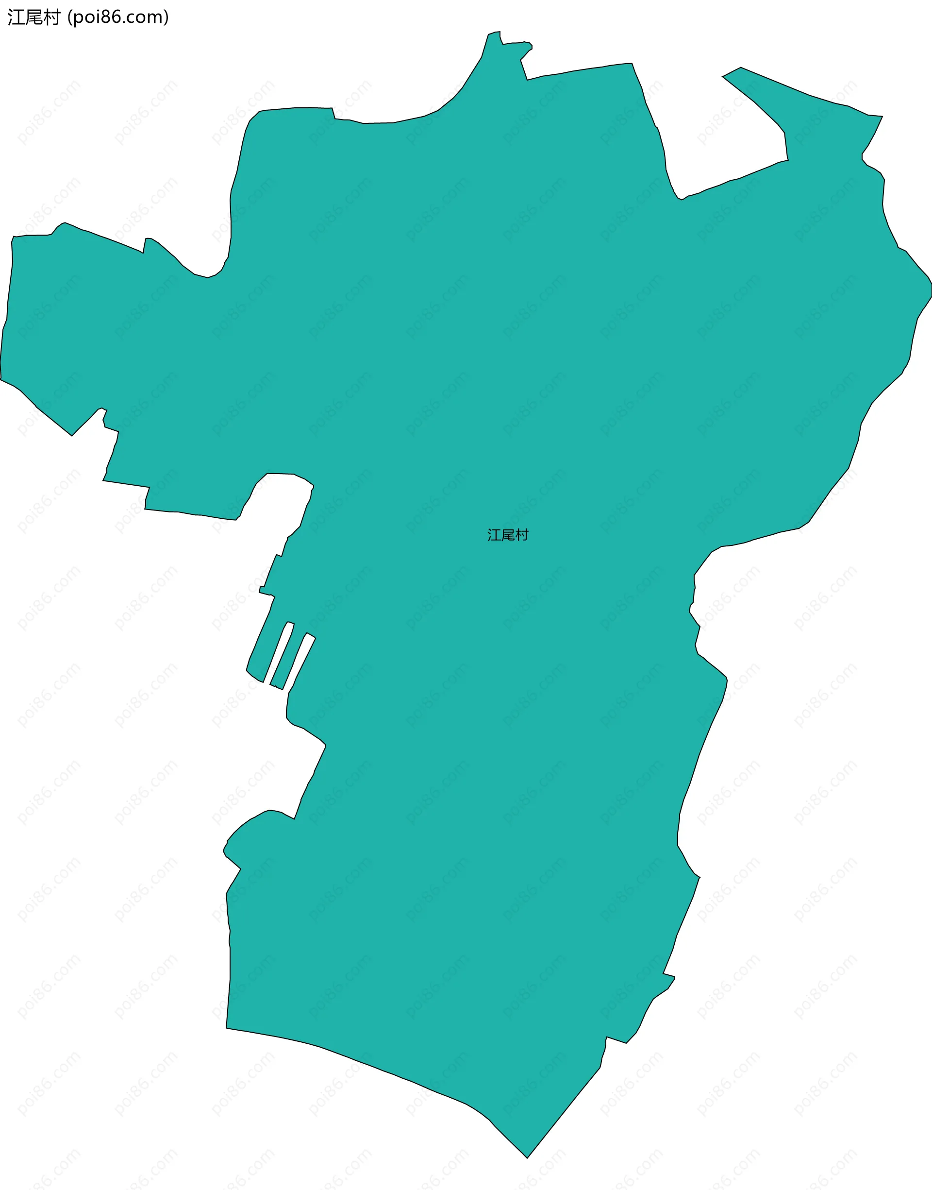 江尾村边界地图