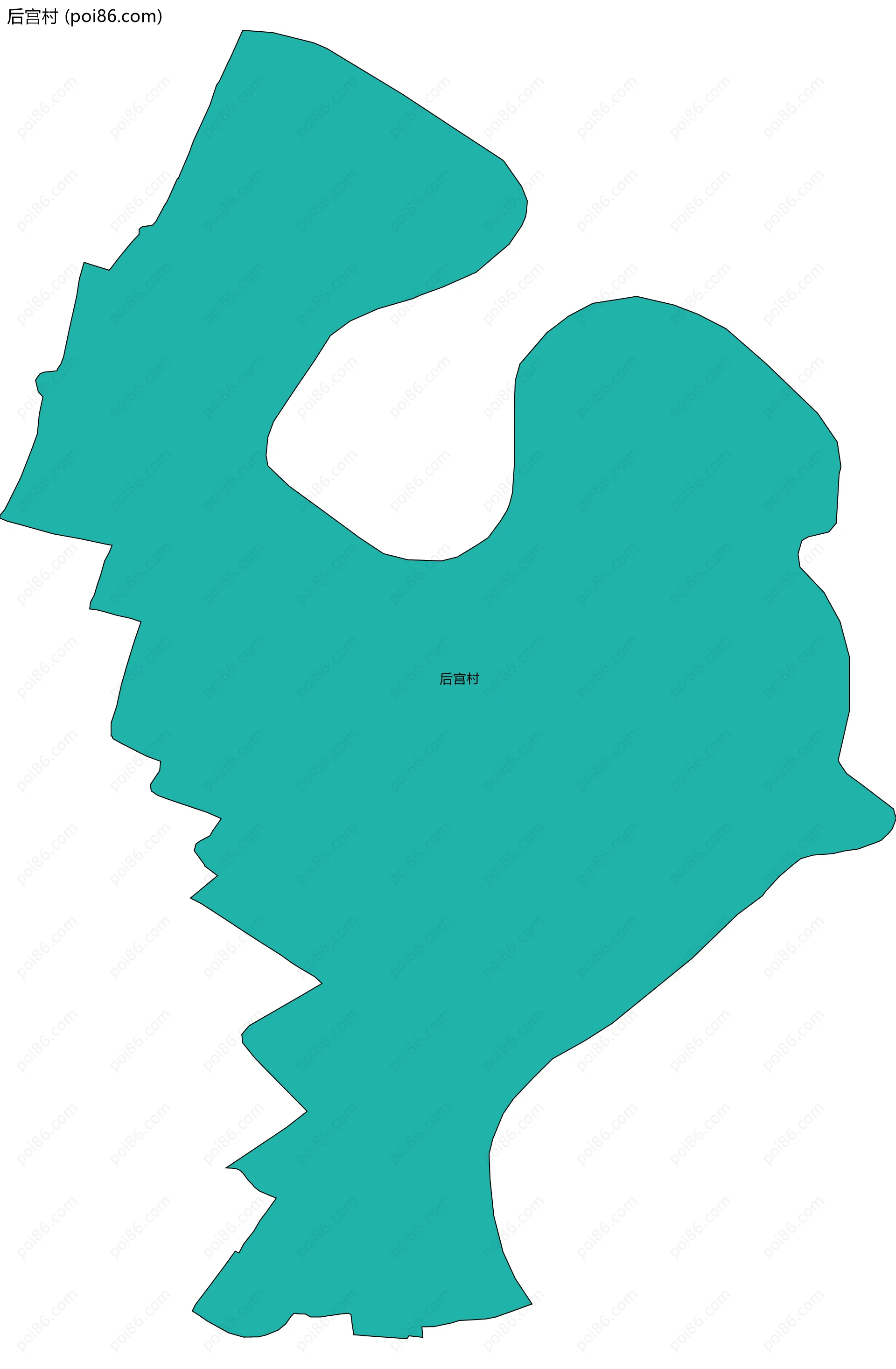 后宫村边界地图