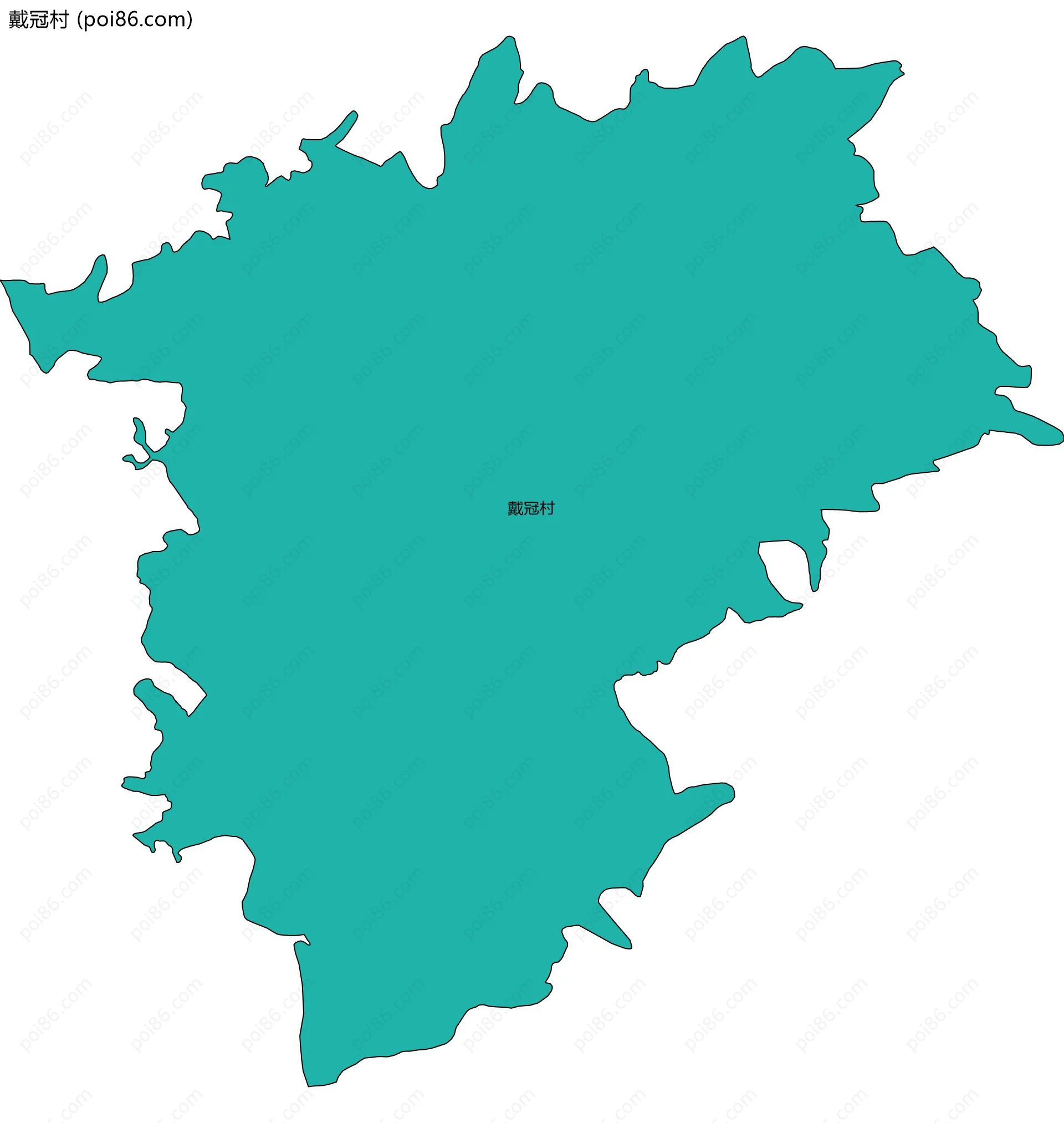 戴冠村边界地图