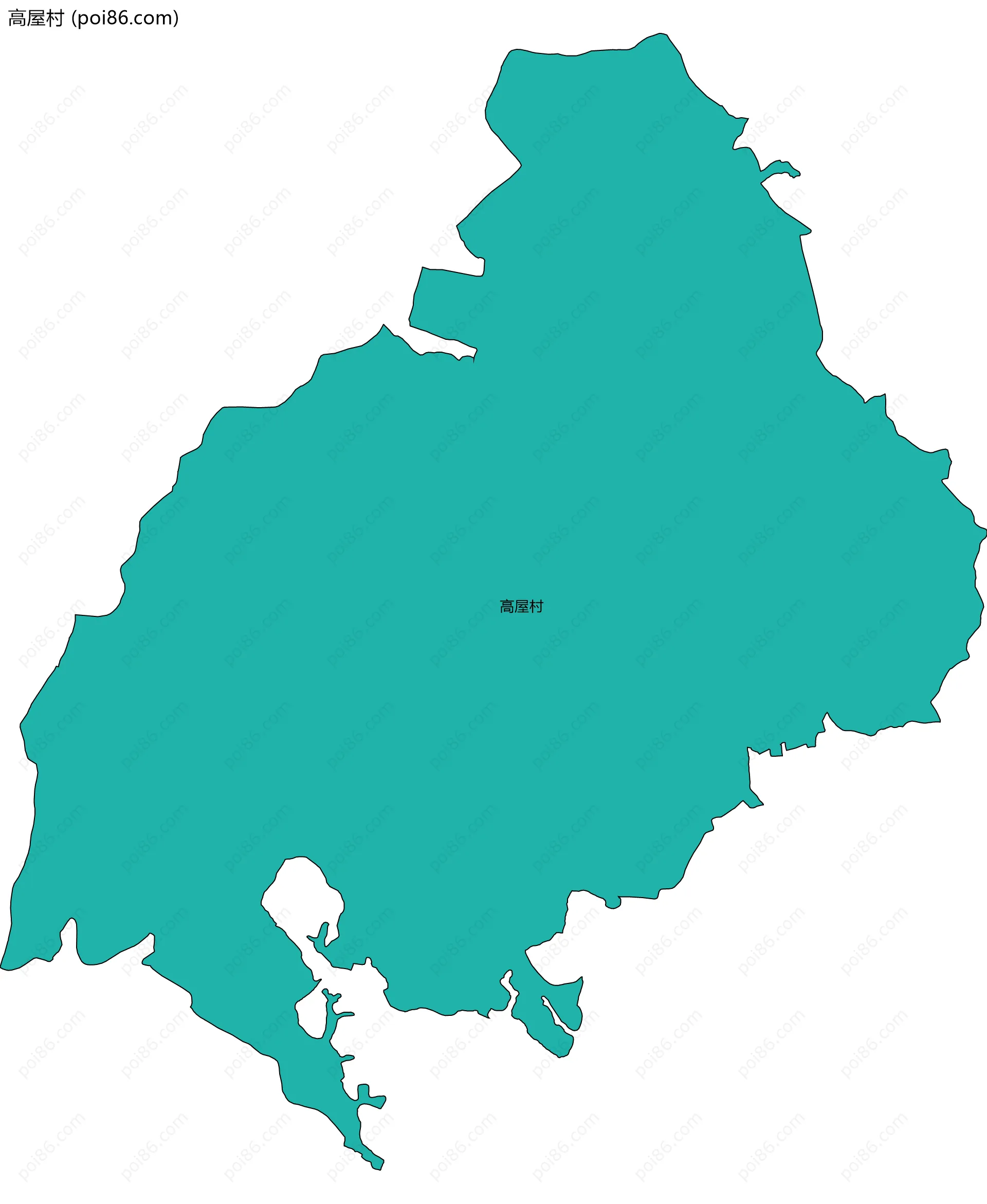 高屋村边界地图