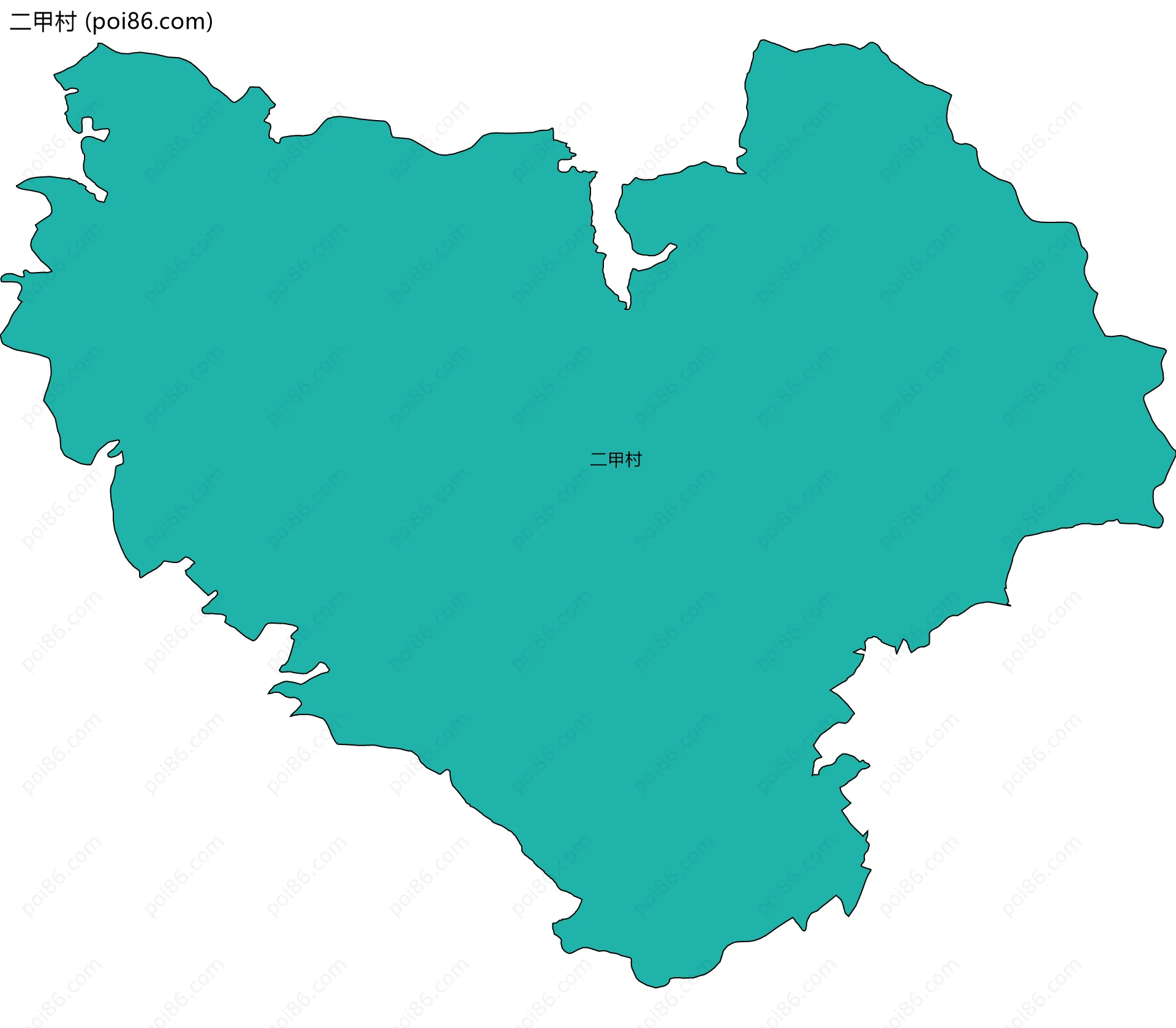 二甲村边界地图