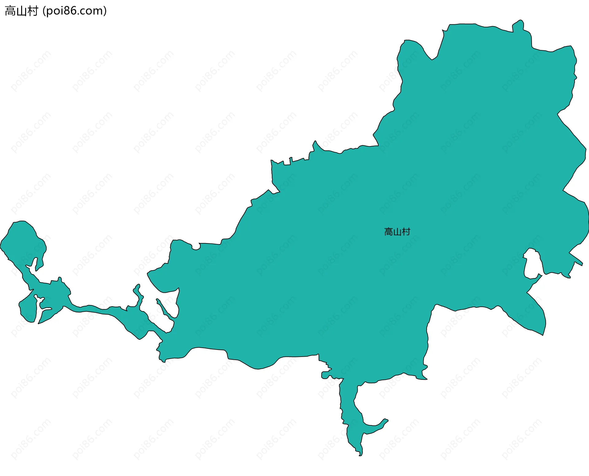 高山村边界地图