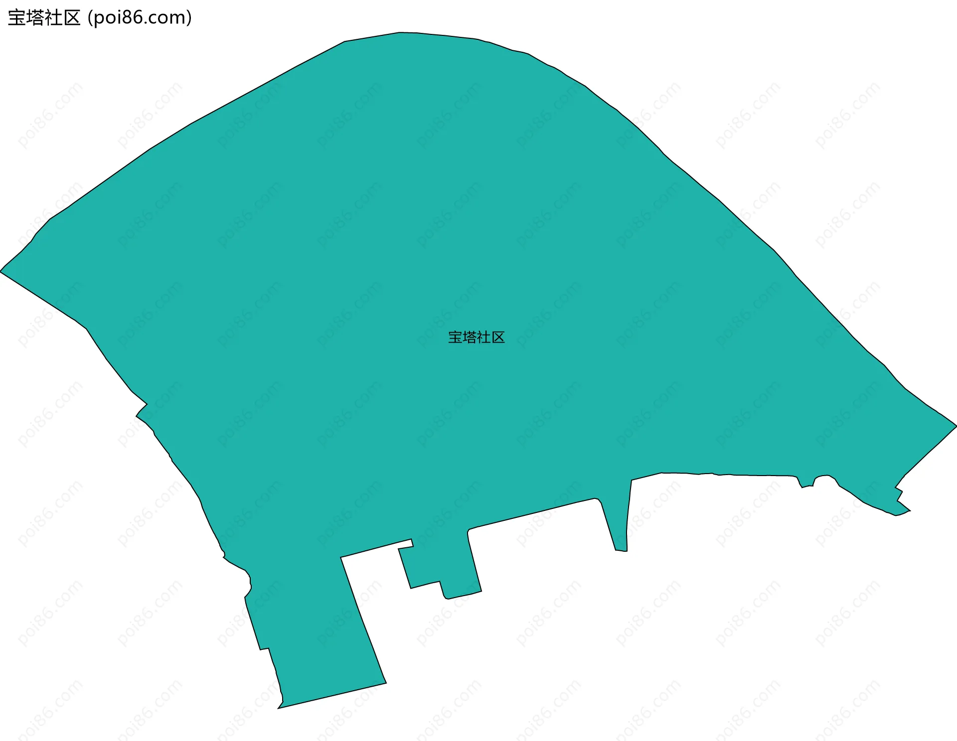 宝塔社区边界地图