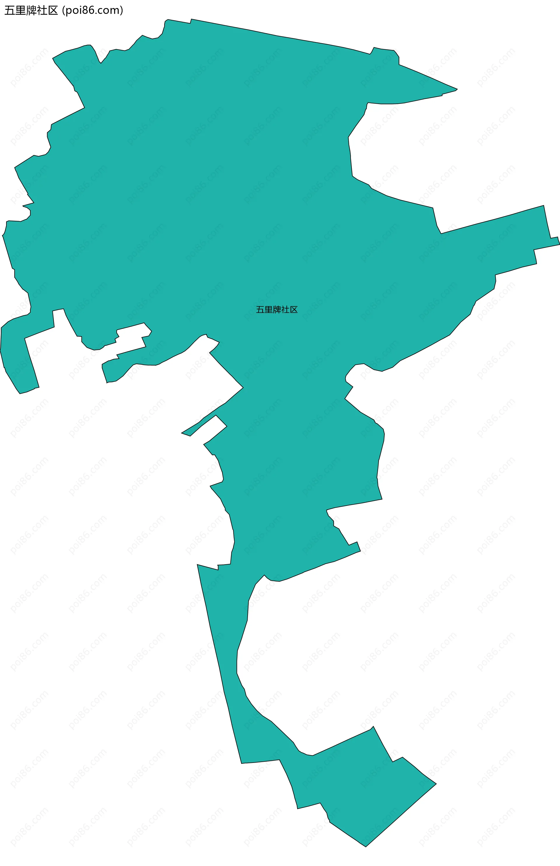 五里牌社区边界地图