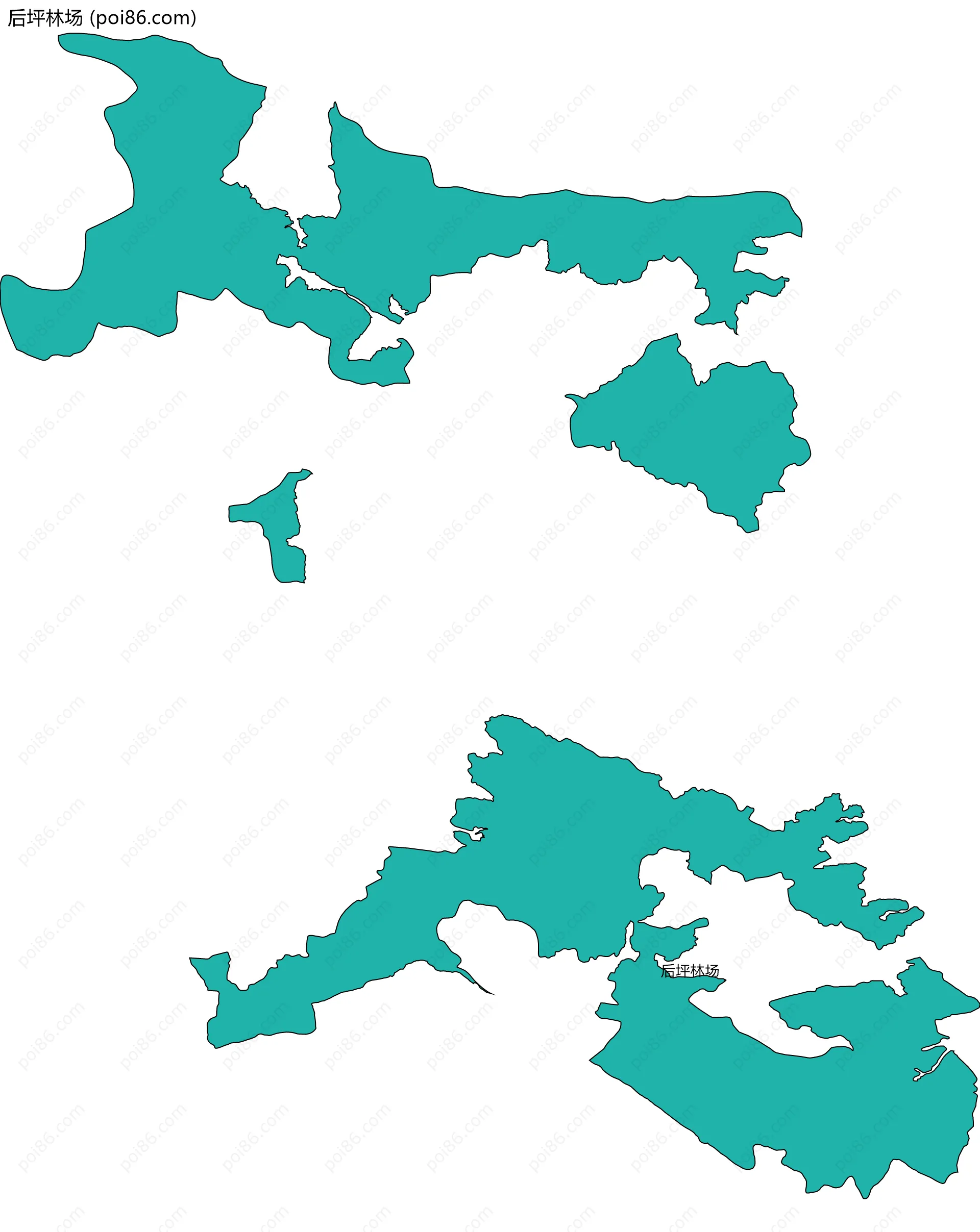 后坪林场边界地图