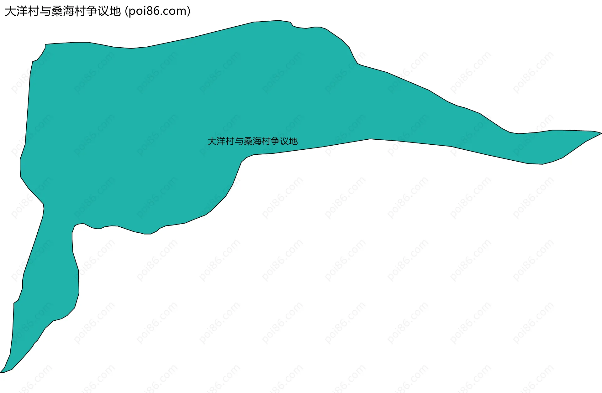 大洋村与桑海村争议地边界地图