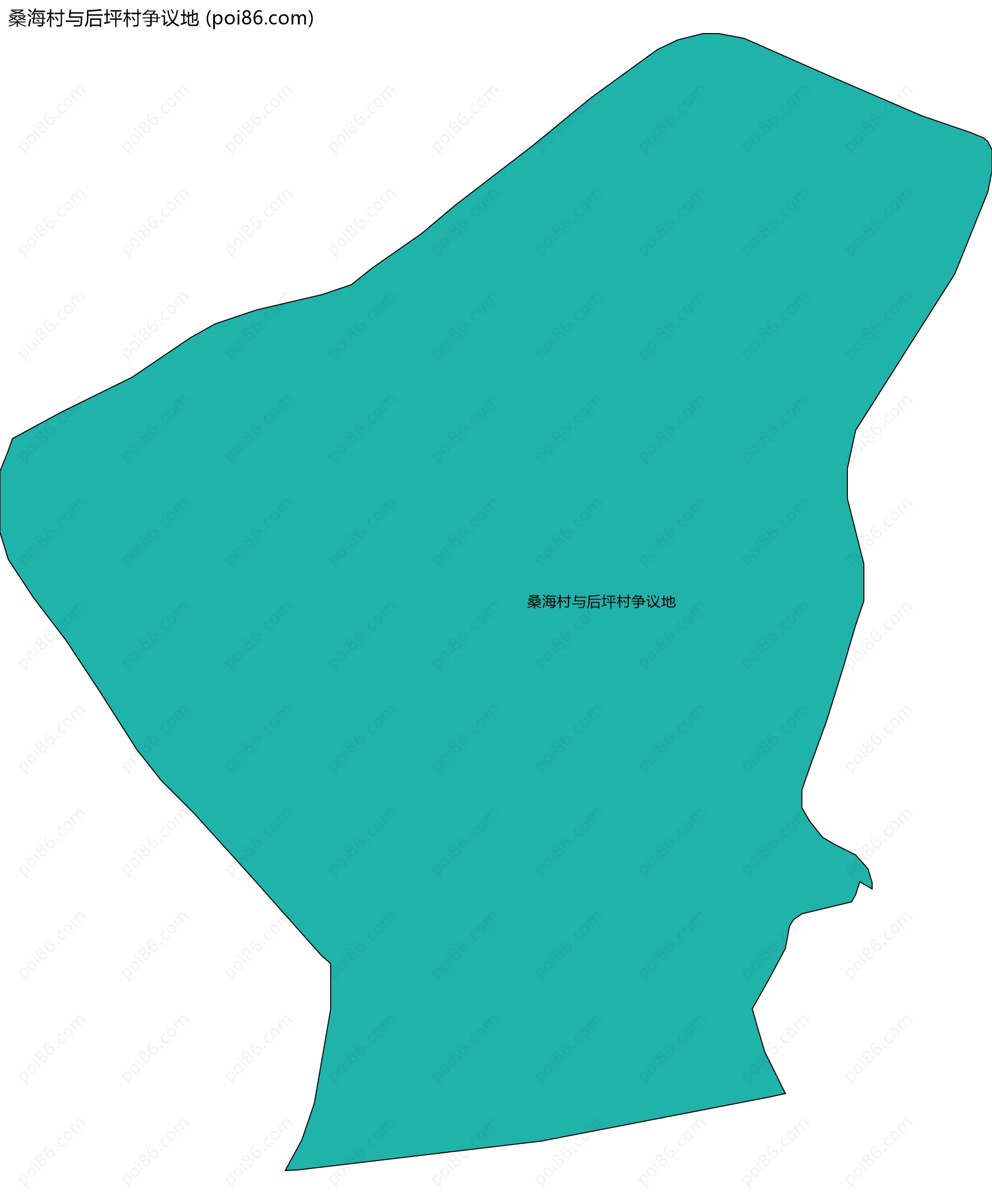 桑海村与后坪村争议地边界地图