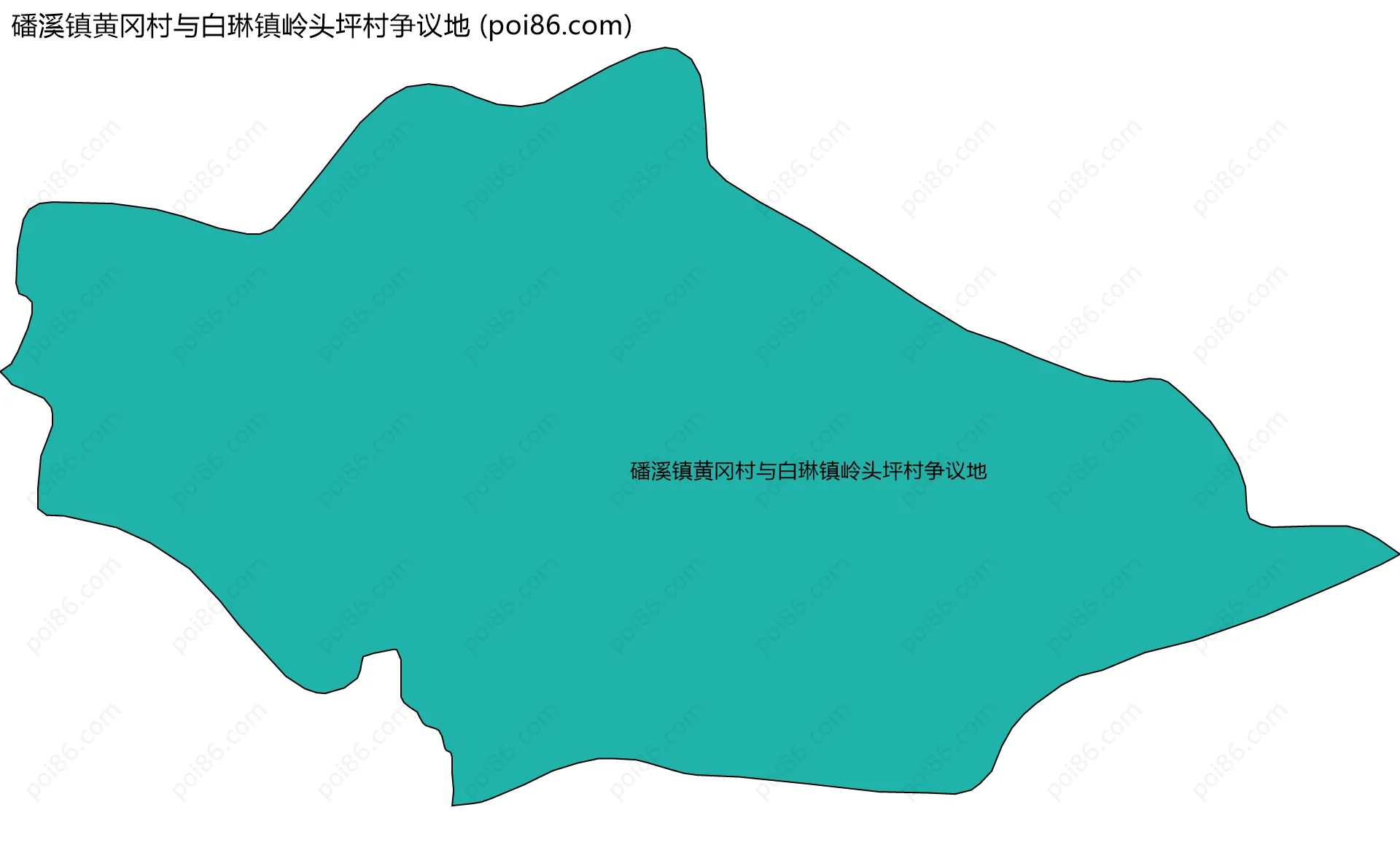 磻溪镇黄冈村与白琳镇岭头坪村争议地边界地图