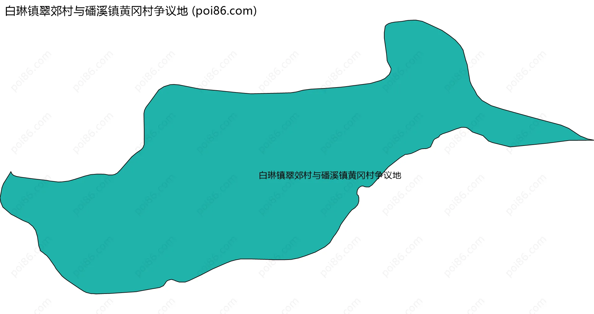 白琳镇翠郊村与磻溪镇黄冈村争议地边界地图