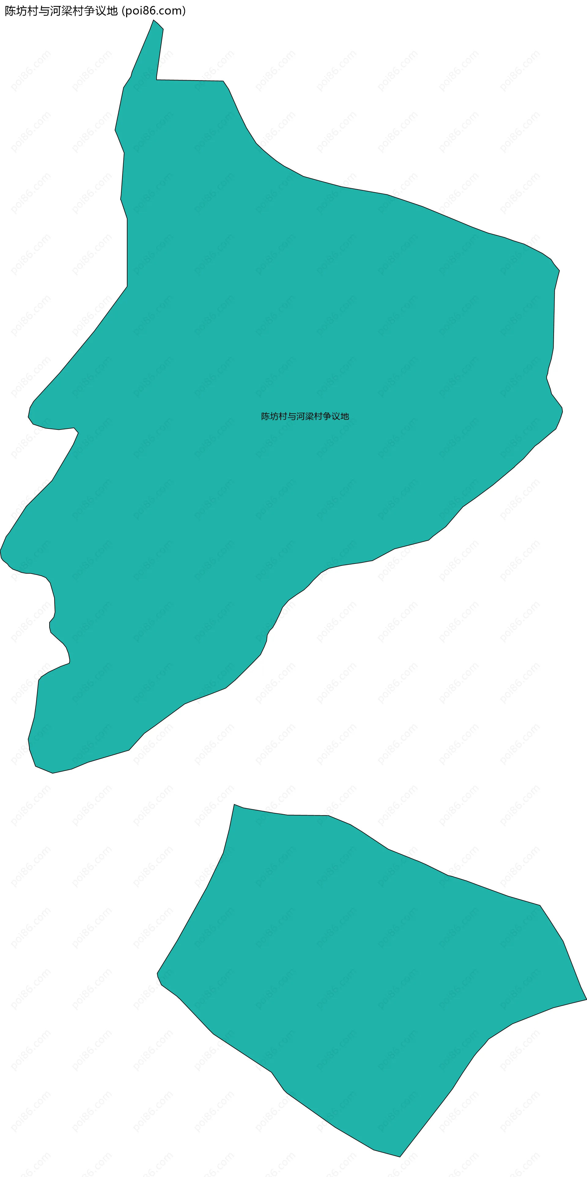 陈坊村与河梁村争议地边界地图