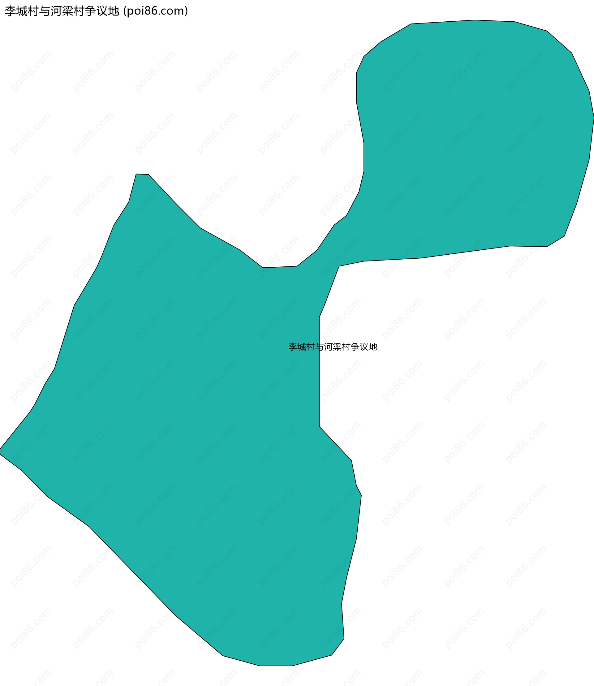 李城村与河梁村争议地边界地图