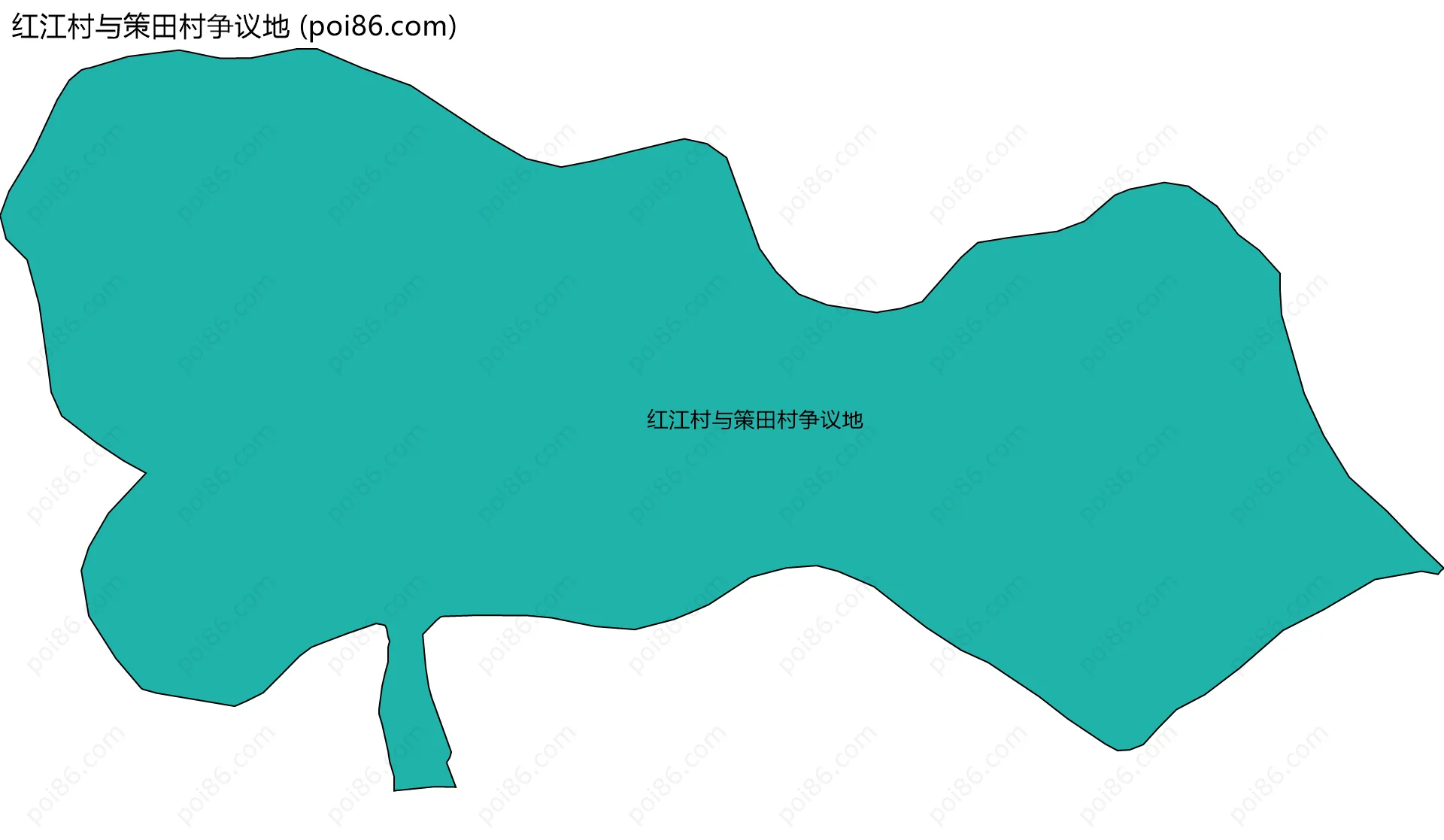 红江村与策田村争议地边界地图