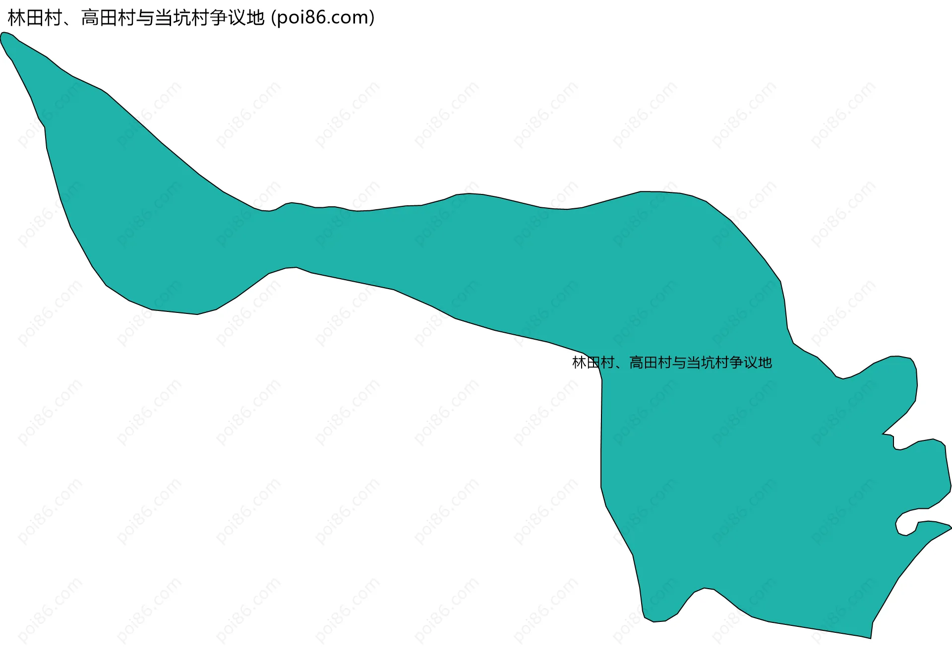 林田村、高田村与当坑村争议地边界地图