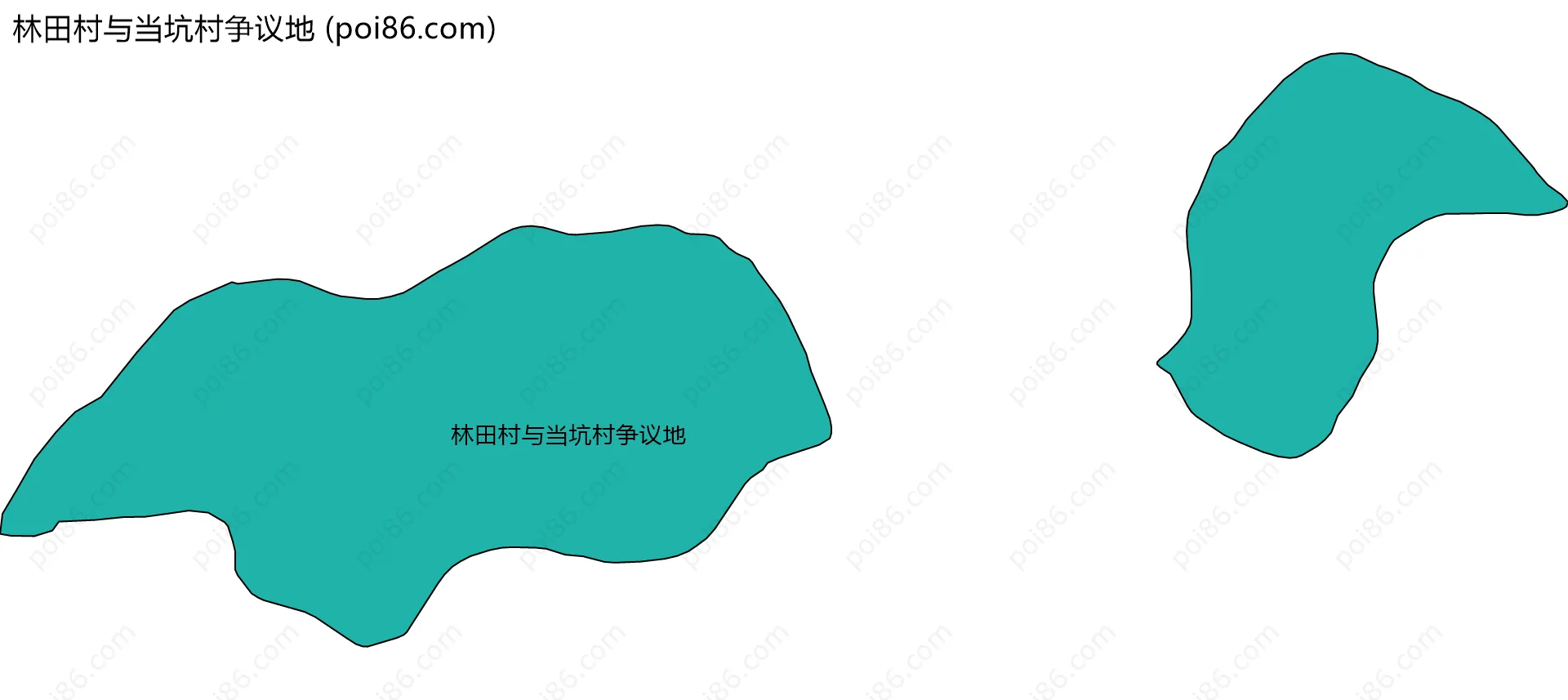 林田村与当坑村争议地边界地图