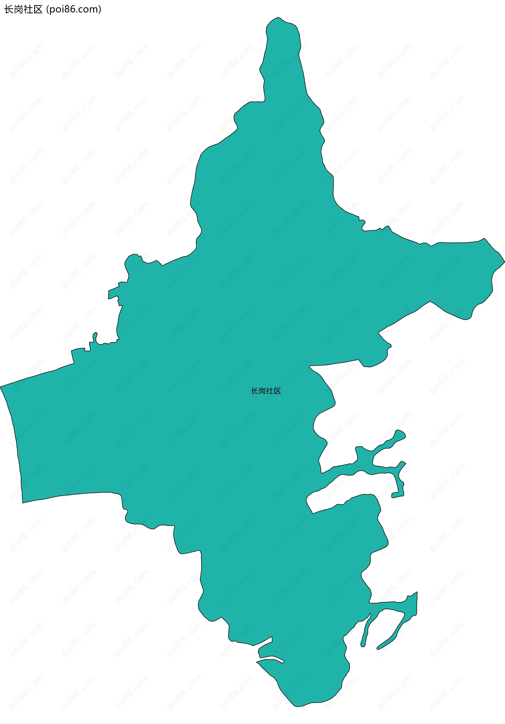 长岗社区边界地图