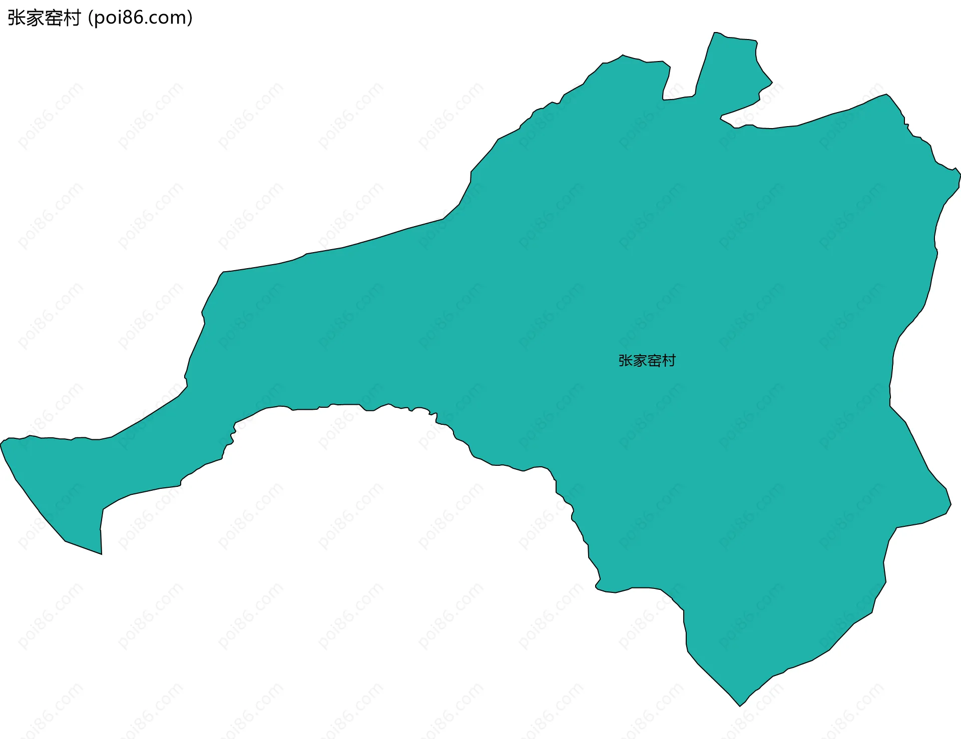 张家窑村边界地图