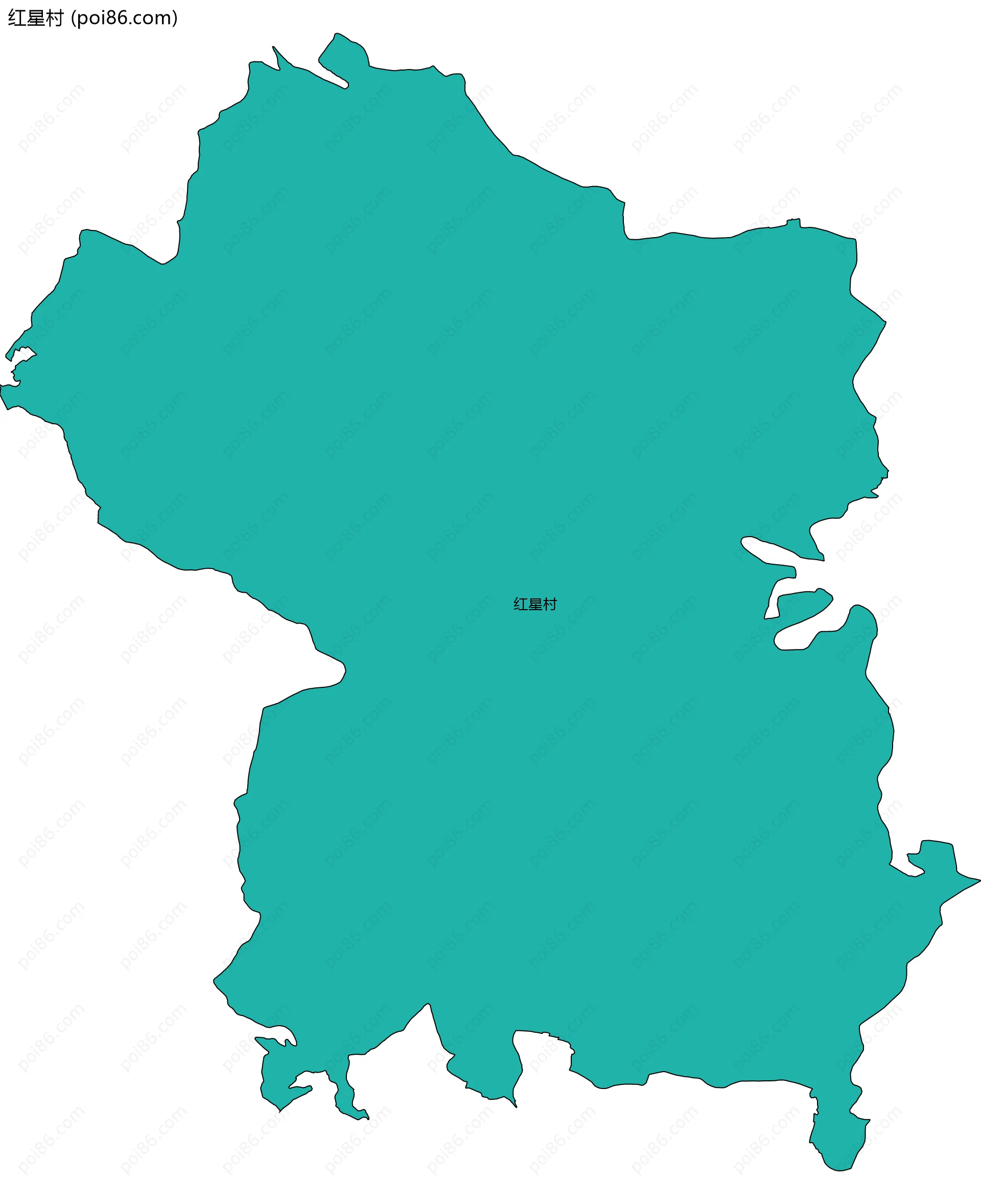 红星村边界地图