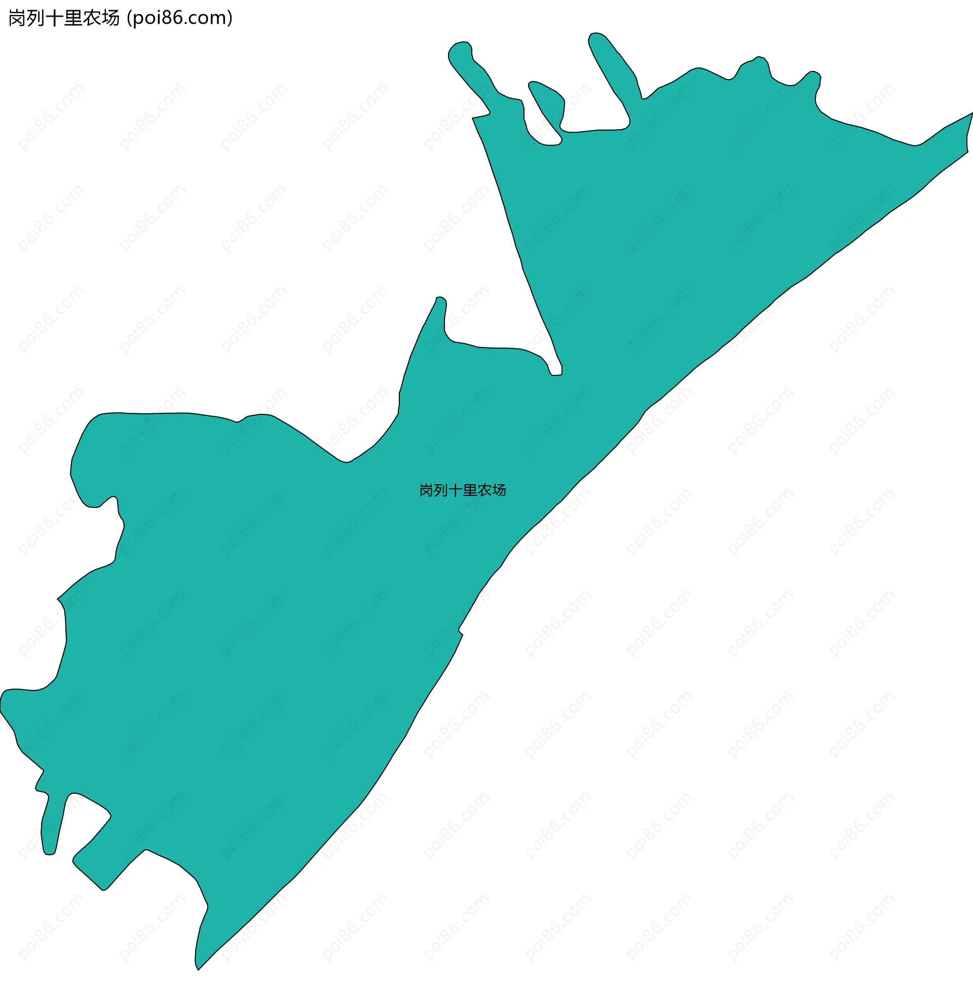 岗列十里农场边界地图