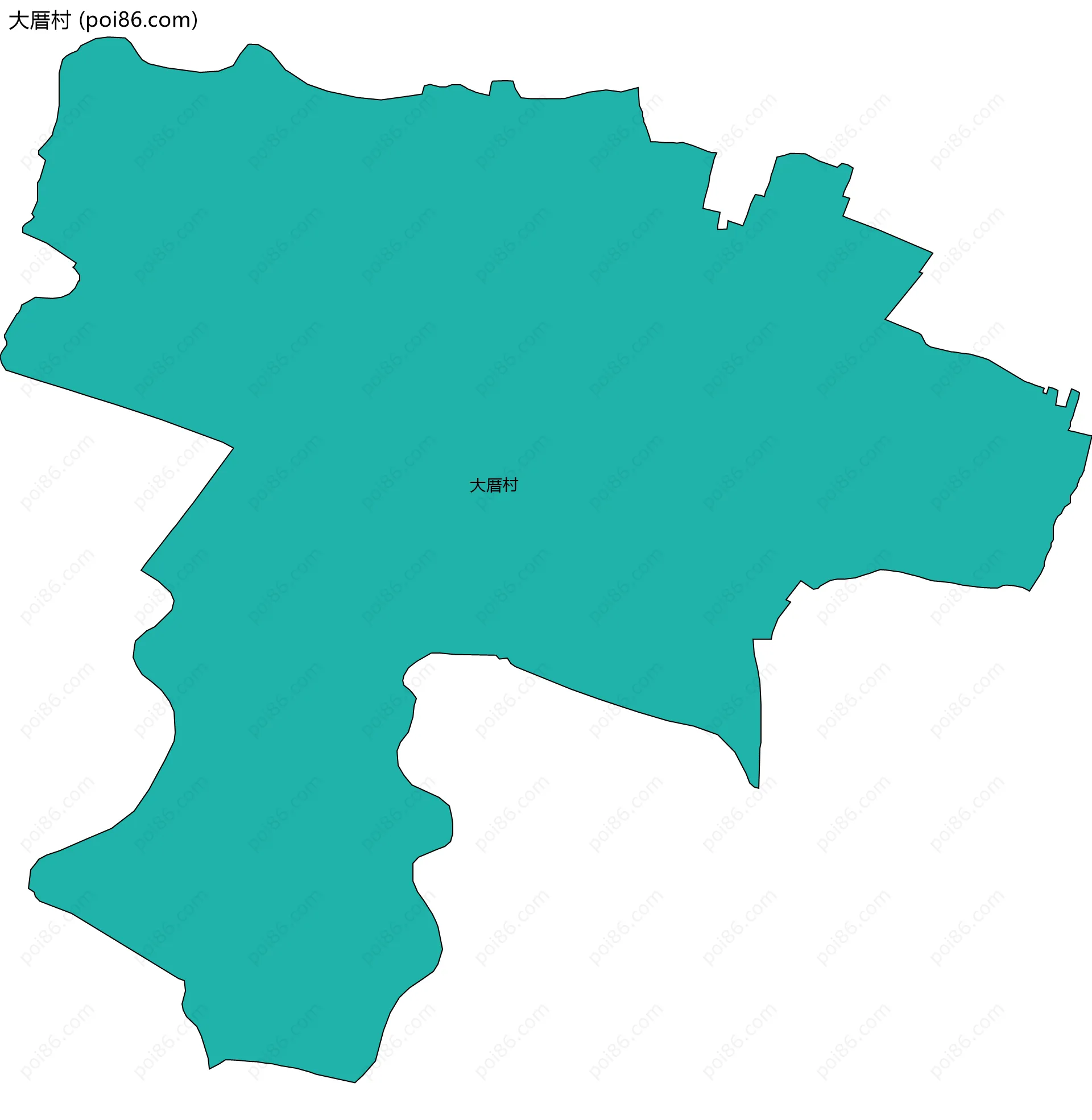 大厝村边界地图