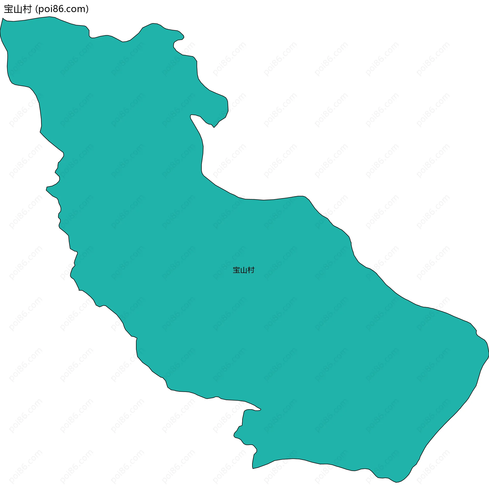宝山村边界地图