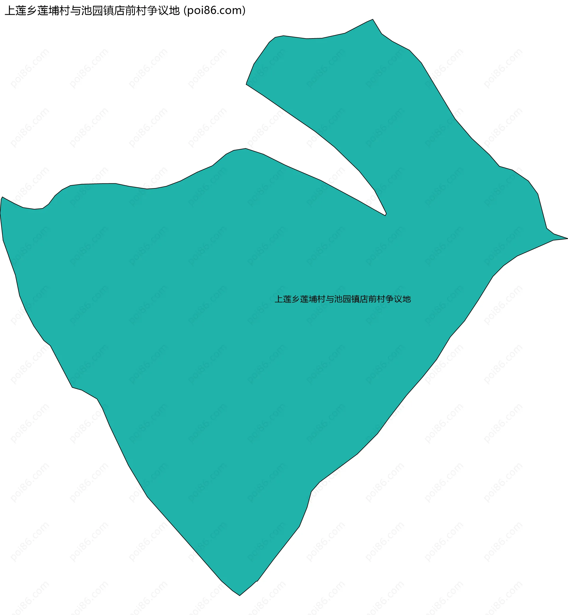 上莲乡莲埔村与池园镇店前村争议地边界地图