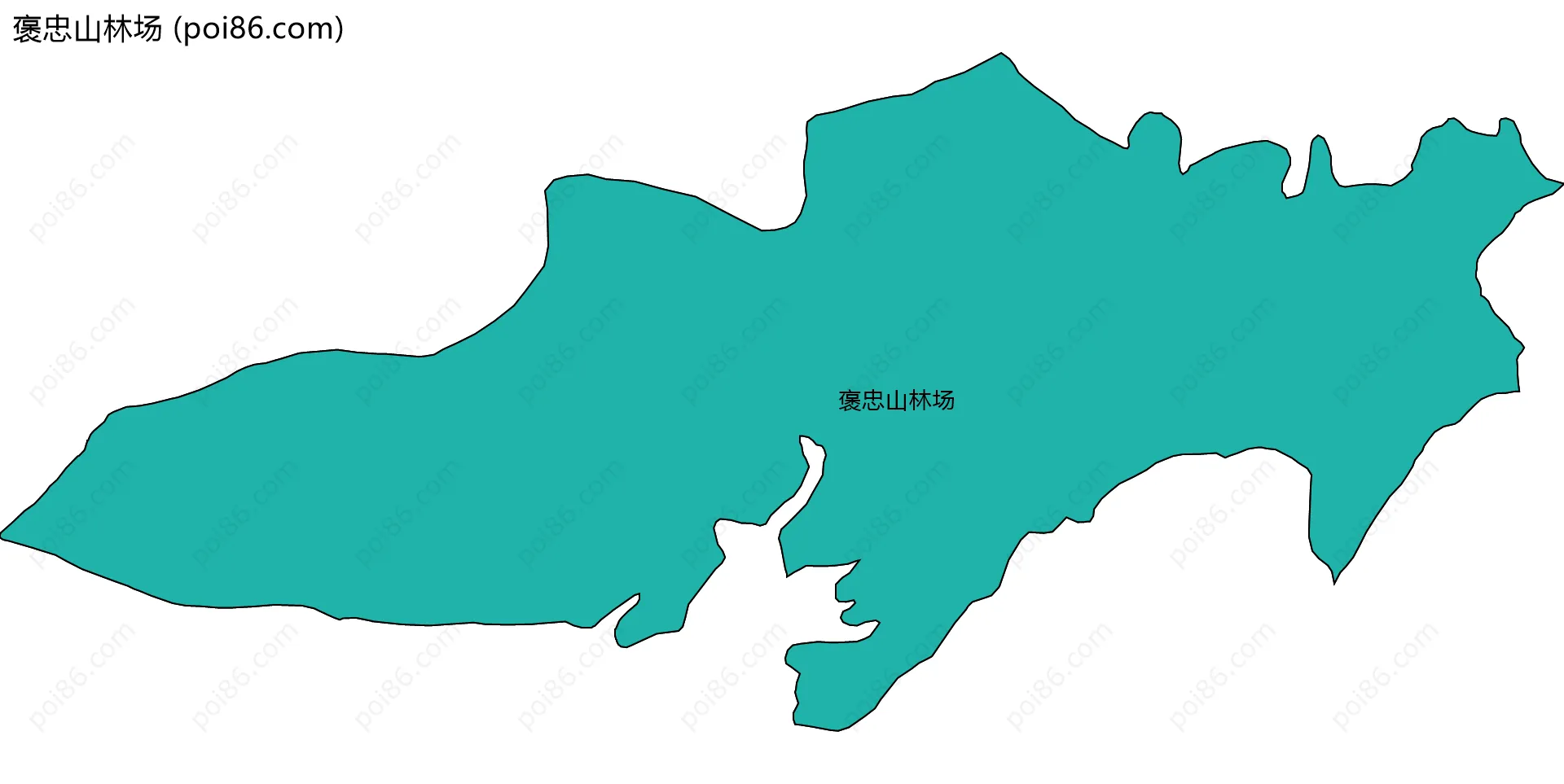 褒忠山林场边界地图(五级行政区划)