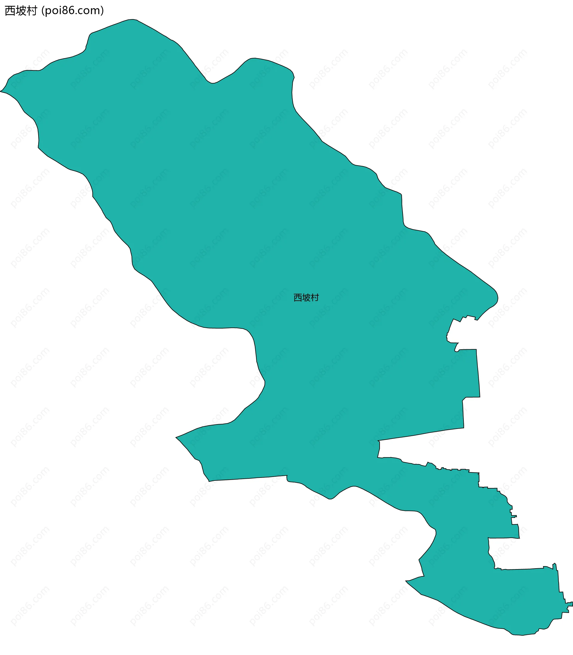 西坡村边界地图