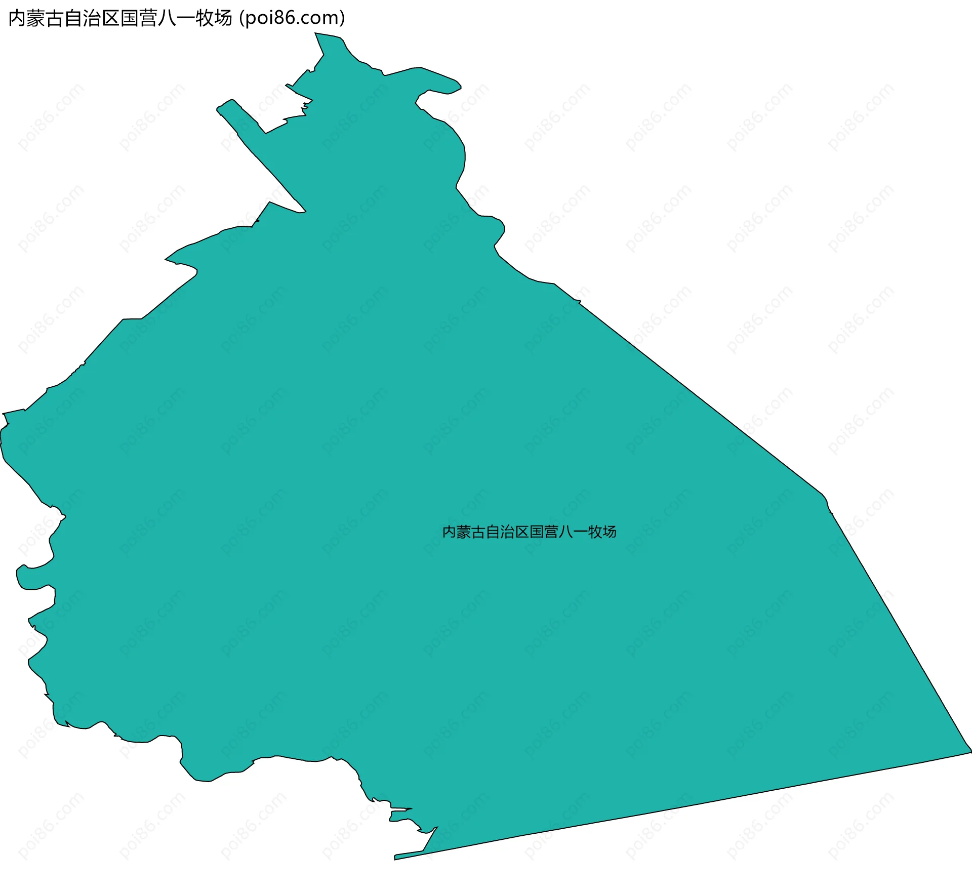 内蒙古自治区国营八一牧场边界地图