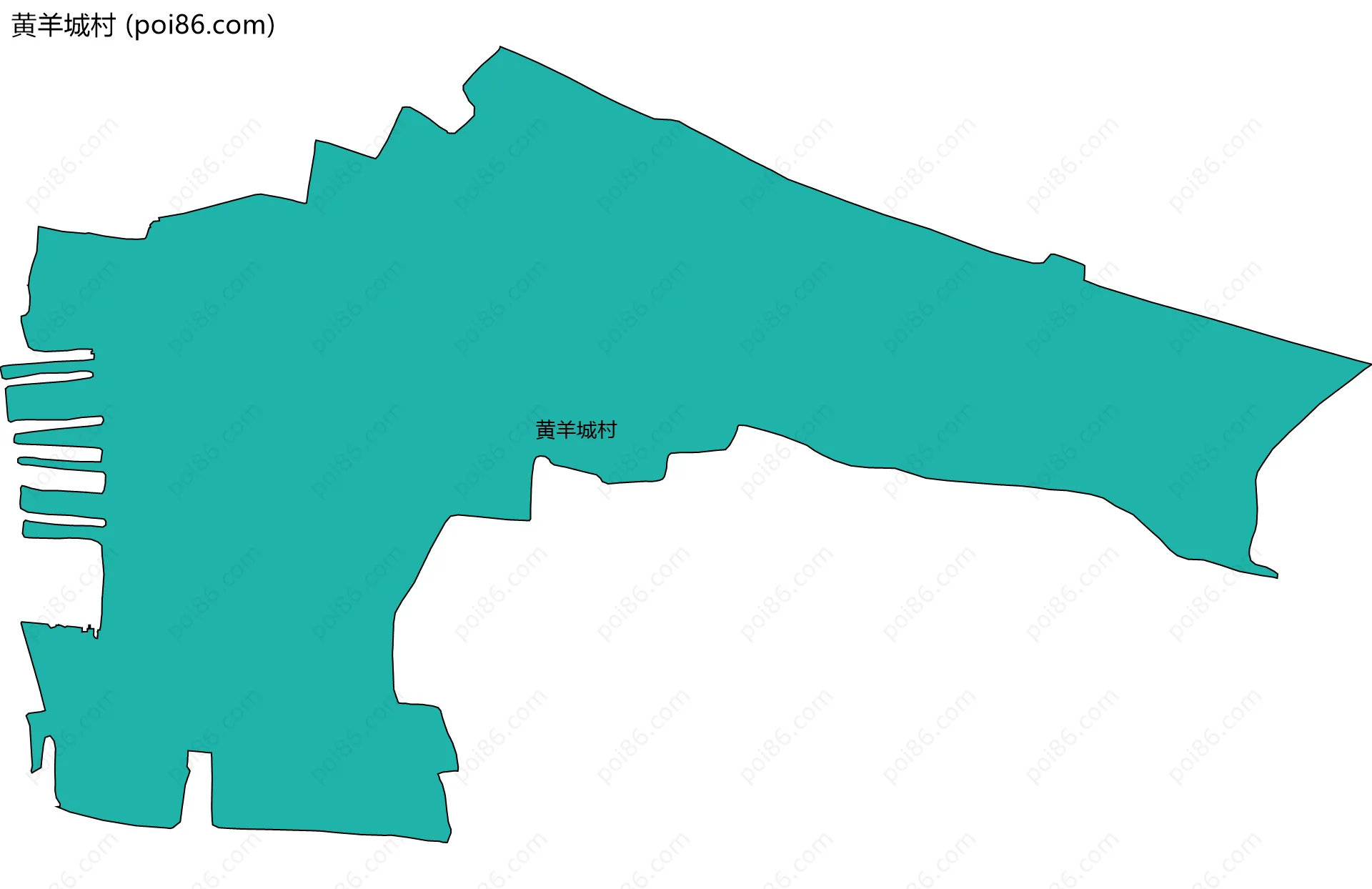 黄羊城村边界地图