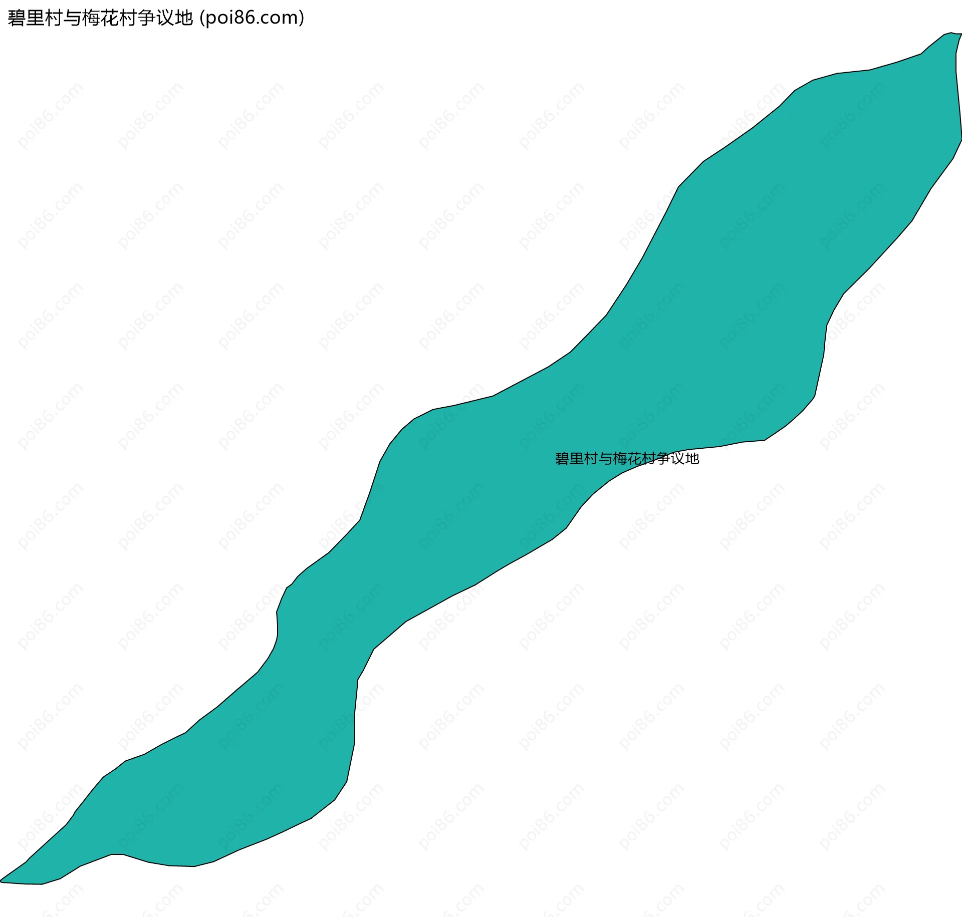 碧里村与梅花村争议地边界地图