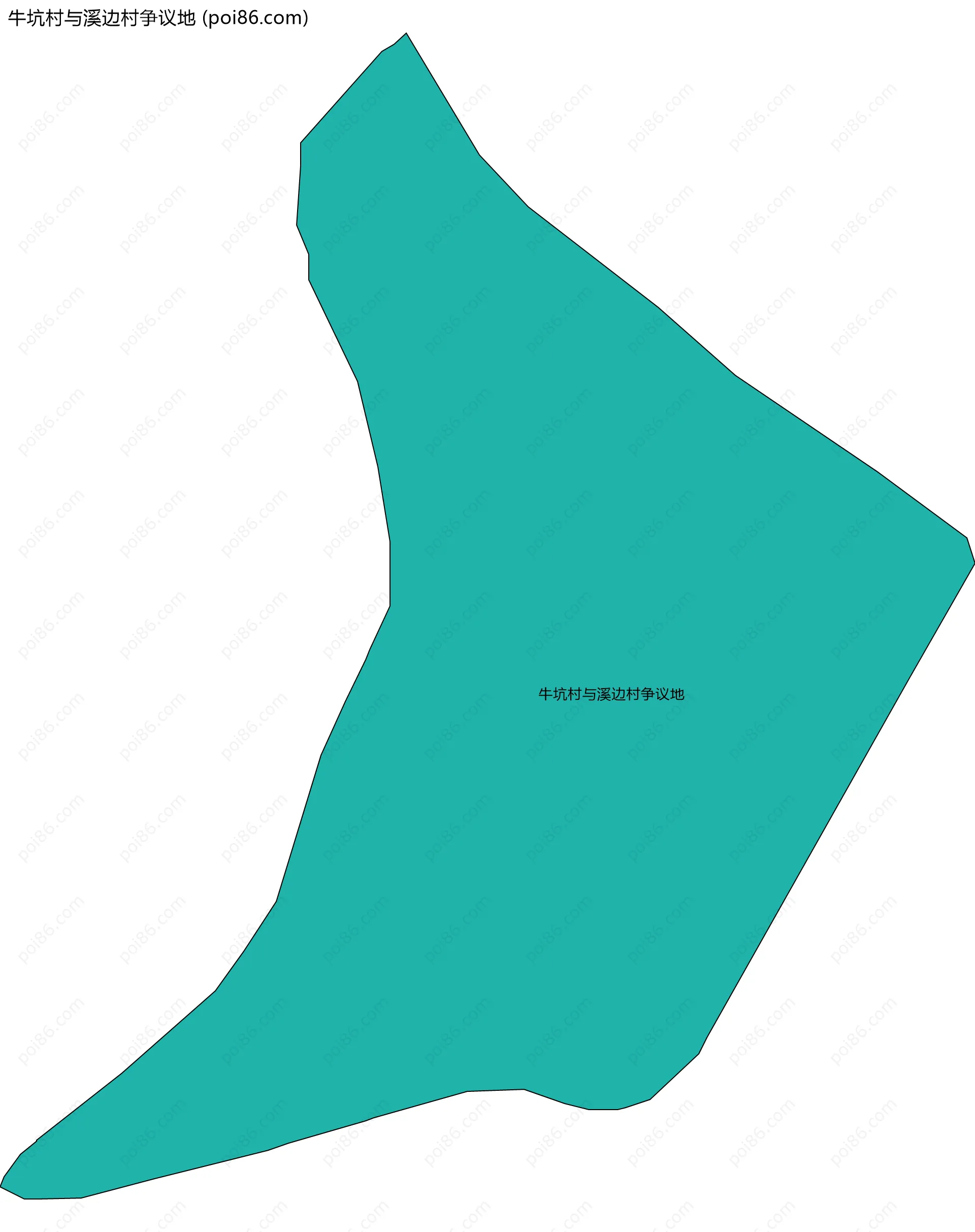 牛坑村与溪边村争议地边界地图