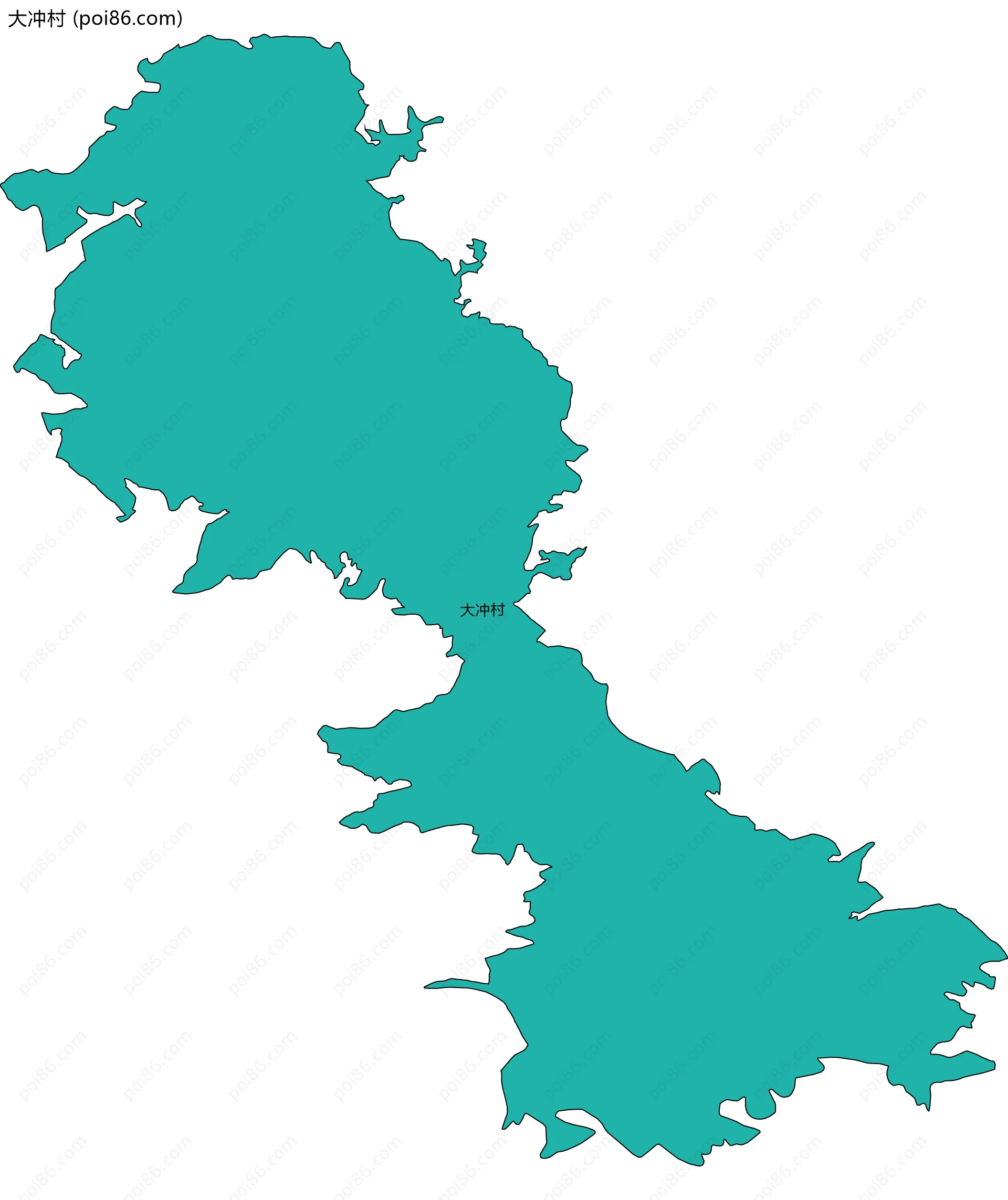 大冲村边界地图