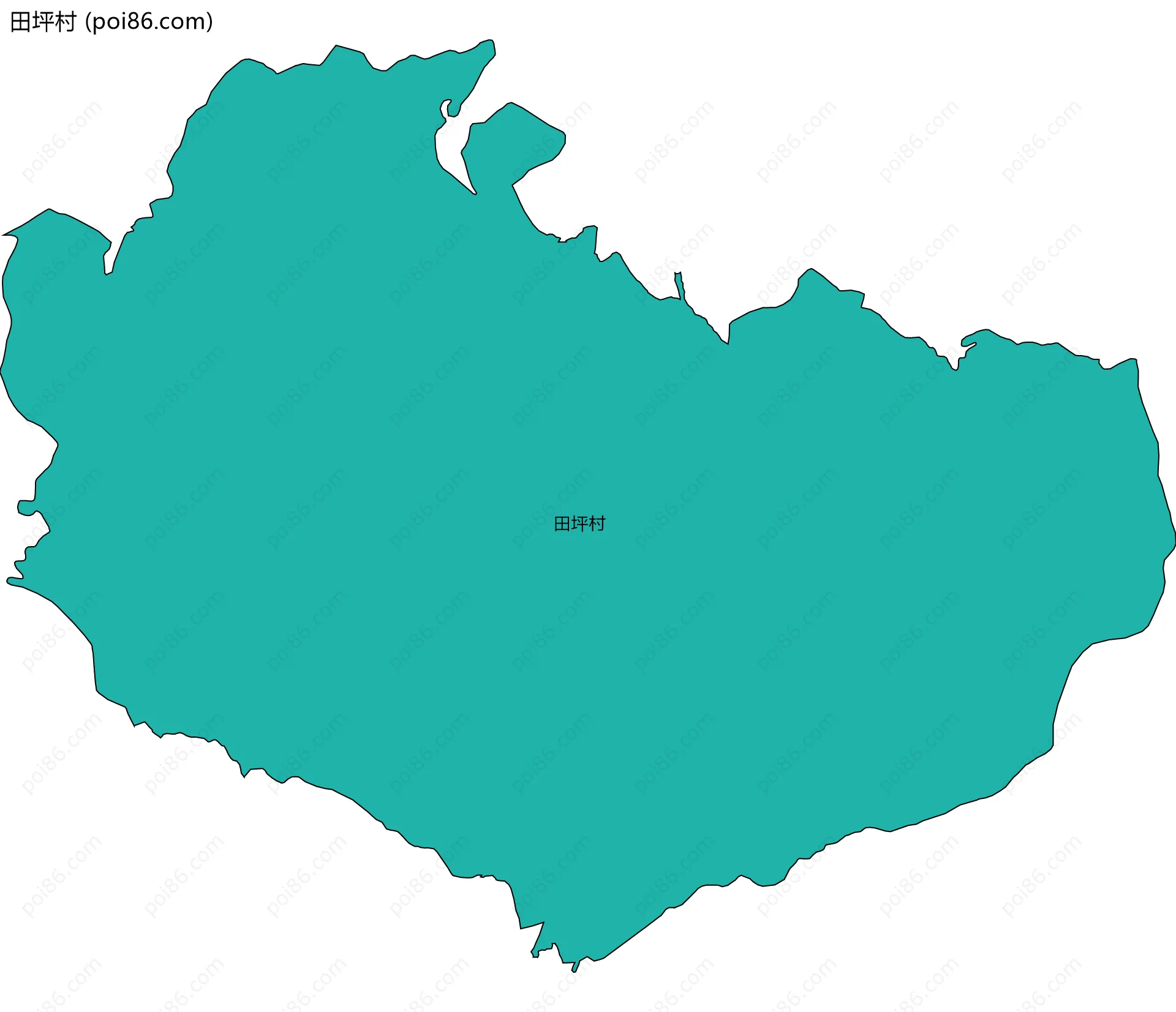 田坪村边界地图