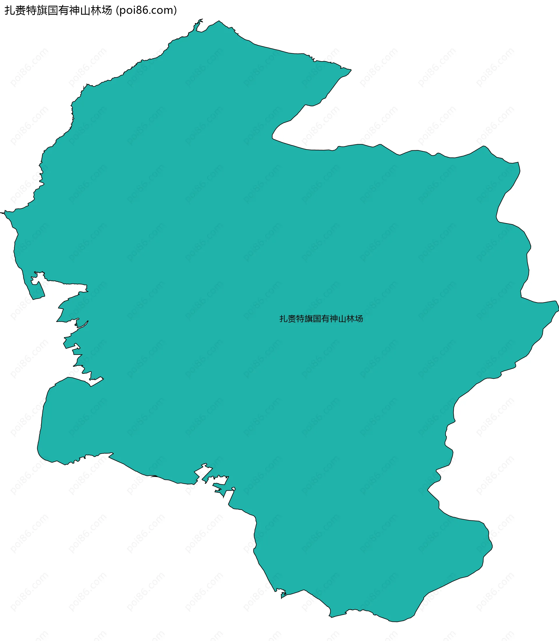 扎赉特旗国有神山林场边界地图