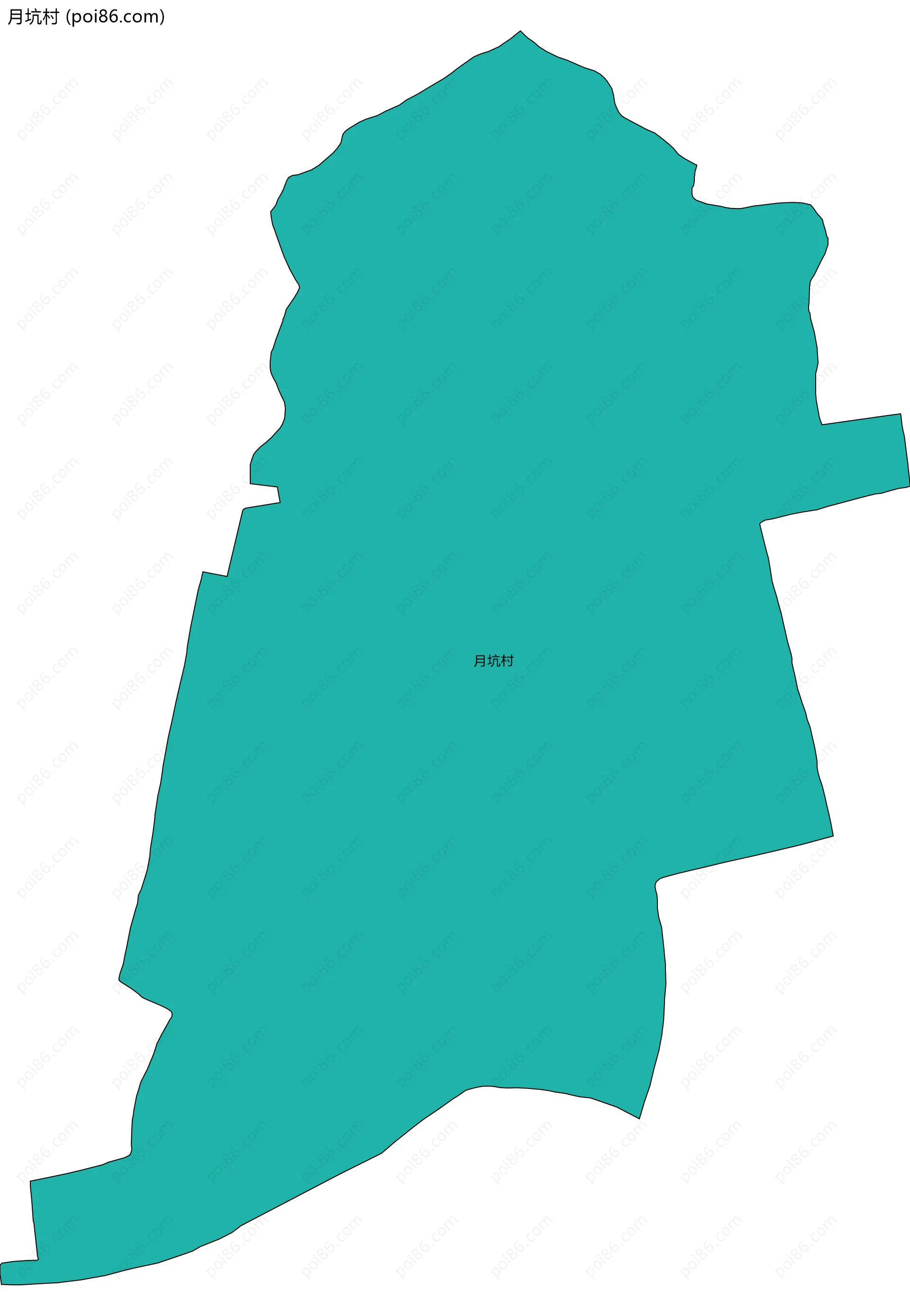 月坑村边界地图