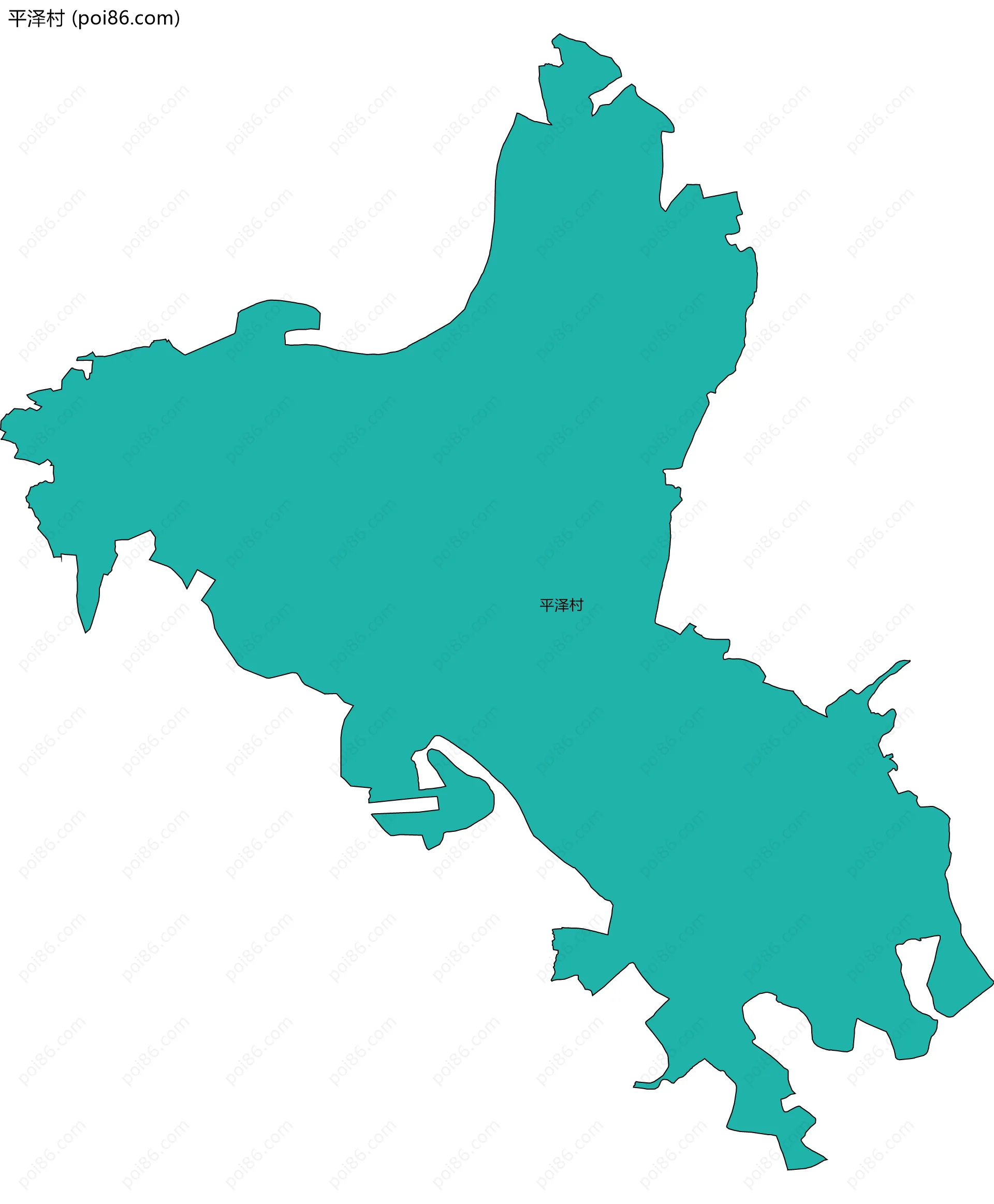 平泽村边界地图