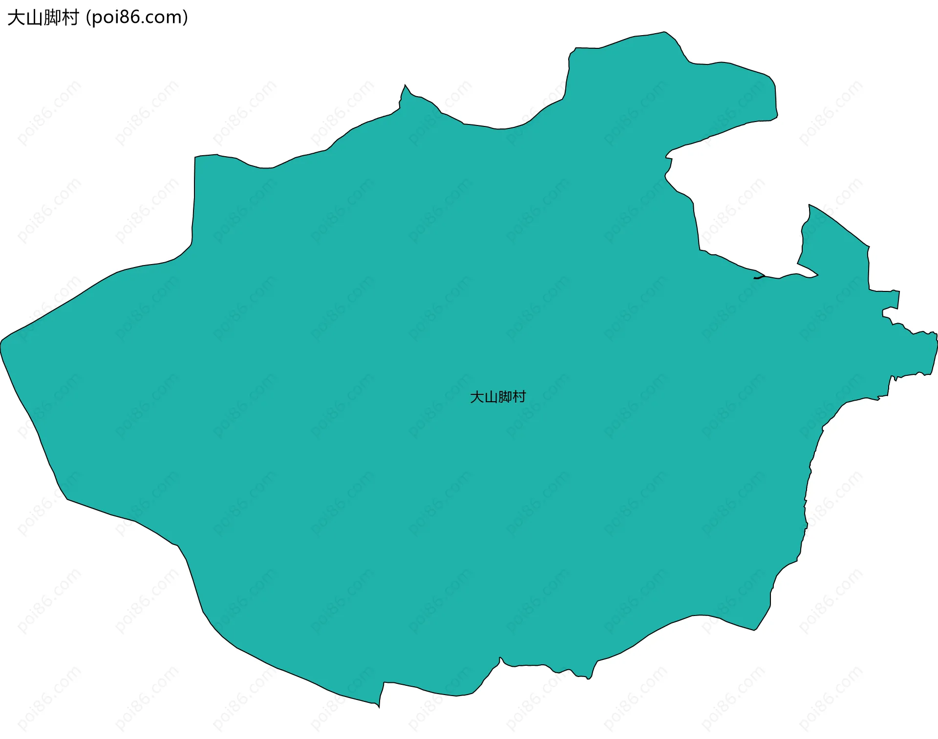 大山脚村边界地图