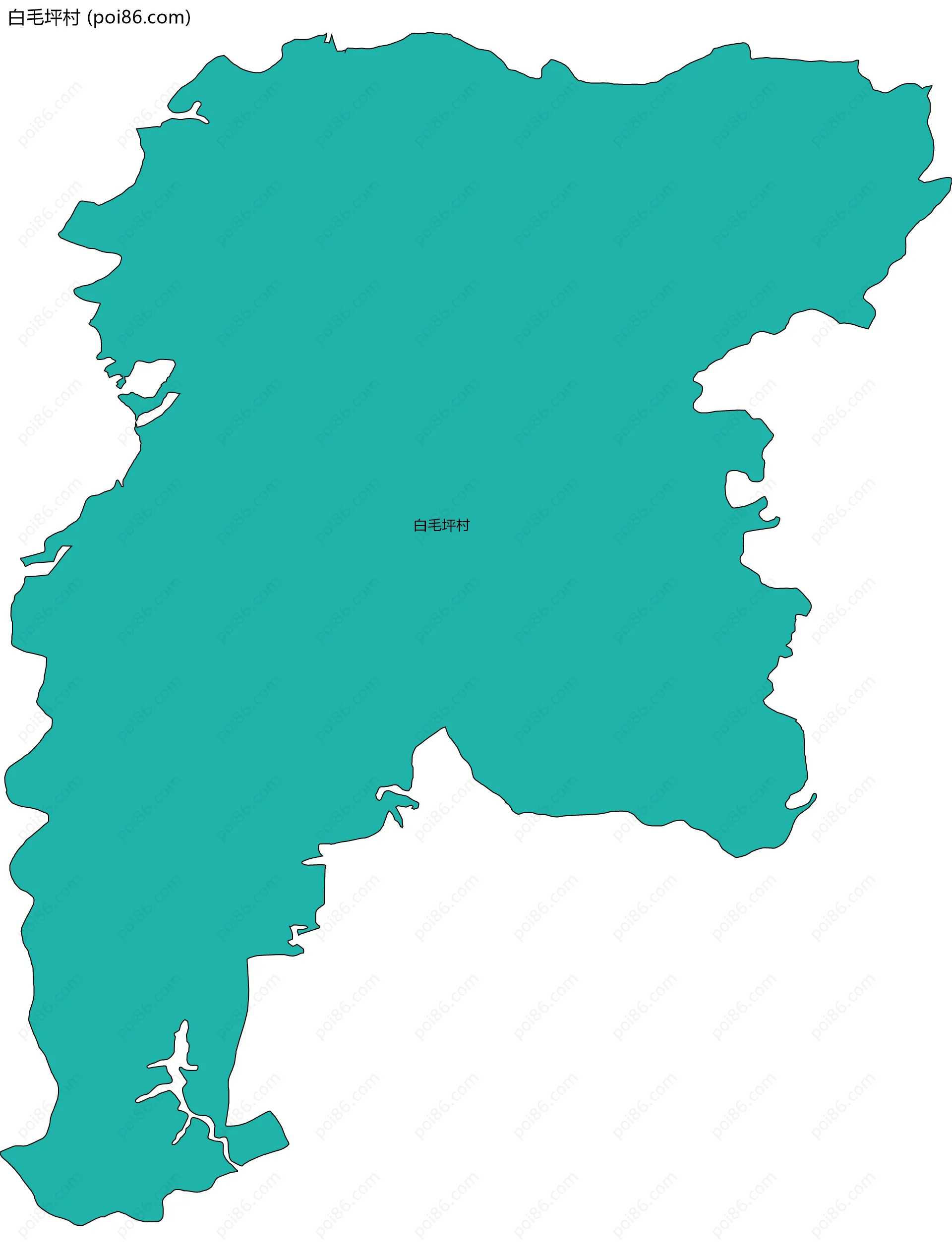 白毛坪村边界地图