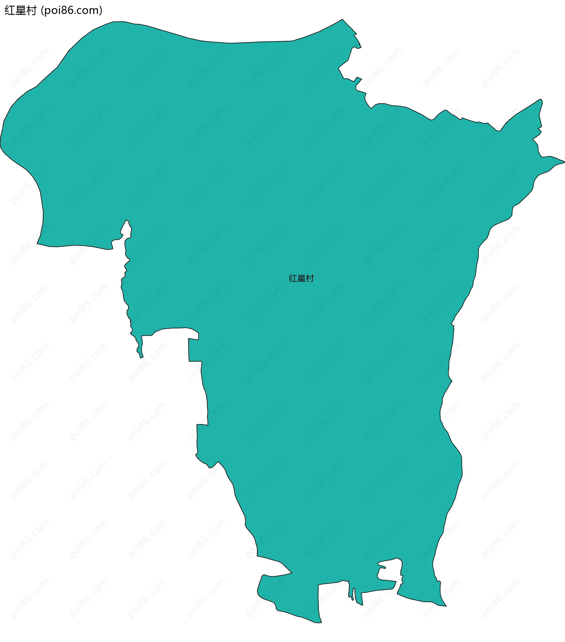 红星村边界地图