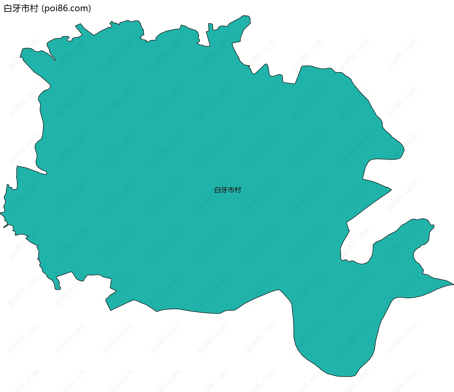 白牙市村边界地图