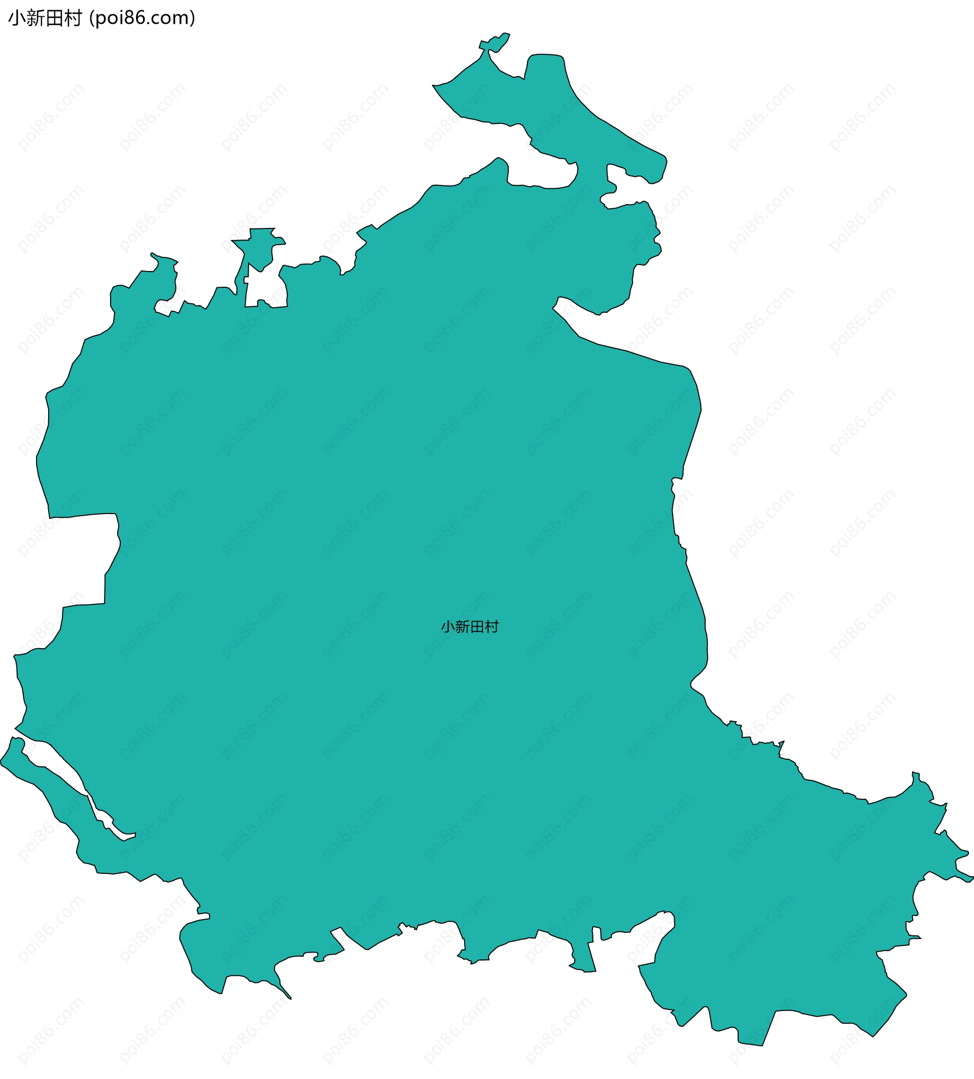 小新田村边界地图
