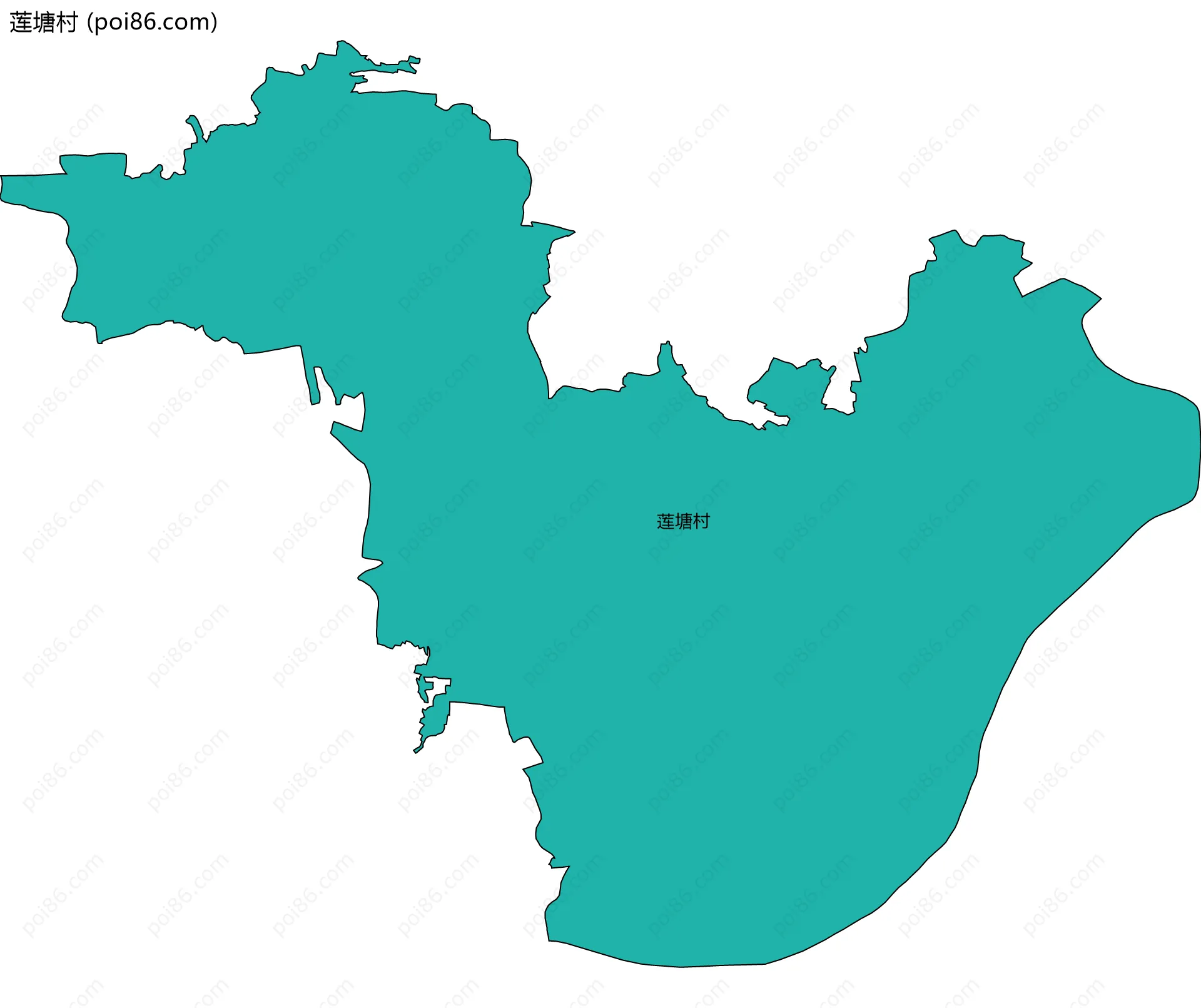 莲塘村边界地图