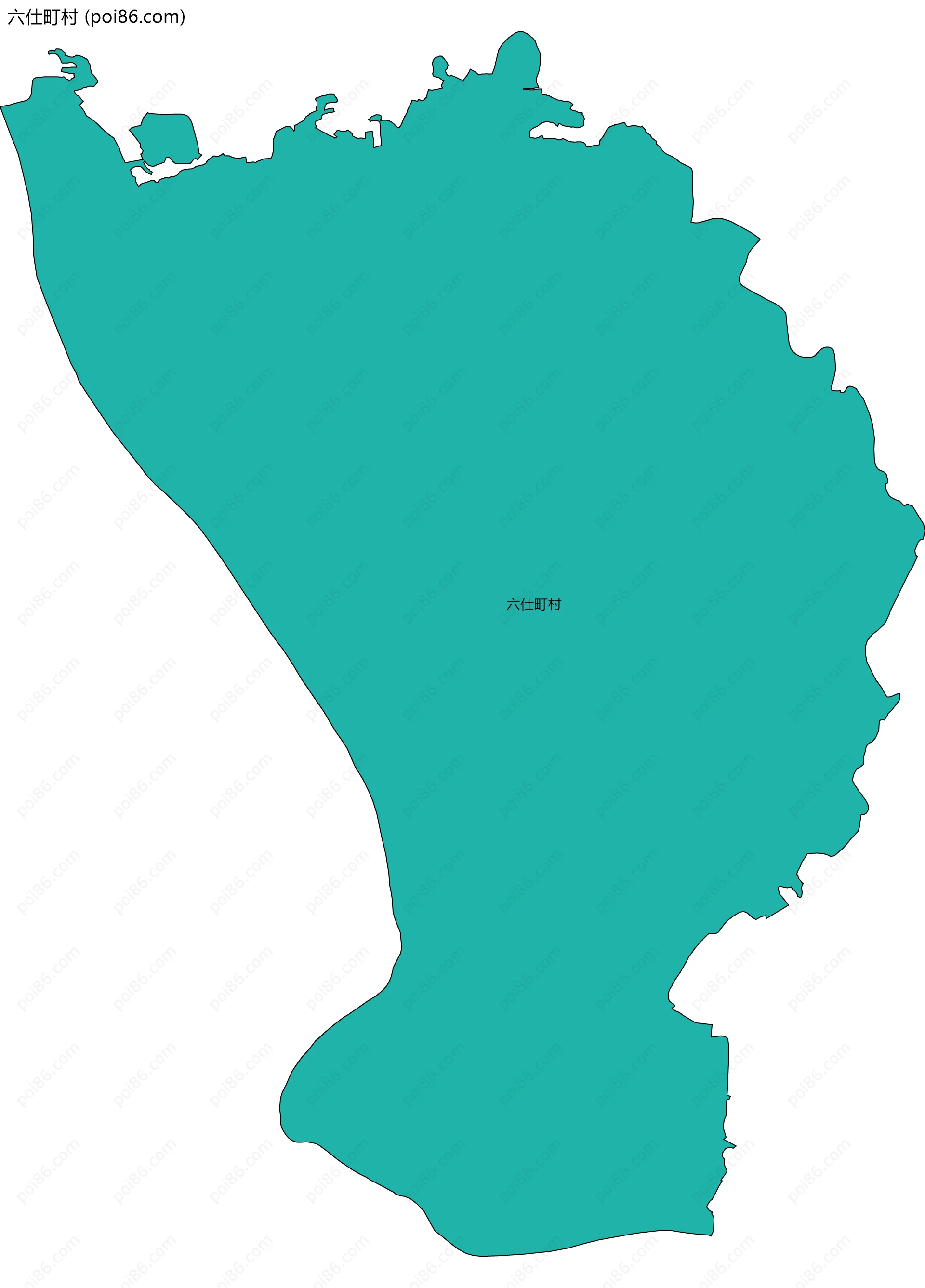 六仕町村边界地图