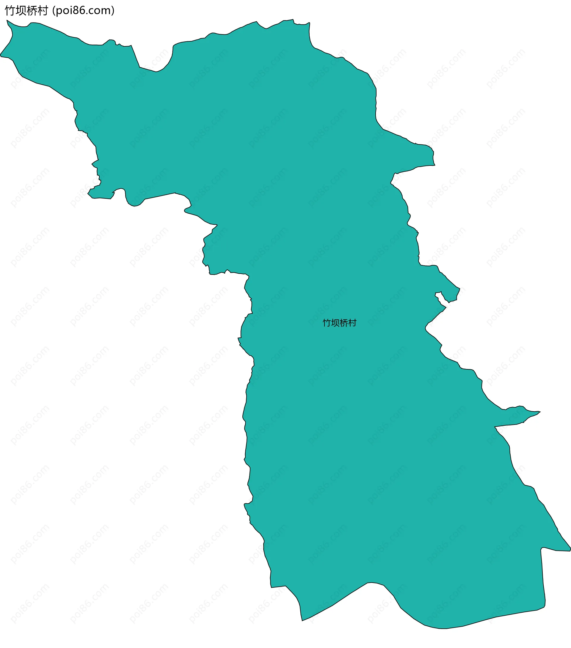 竹坝桥村边界地图