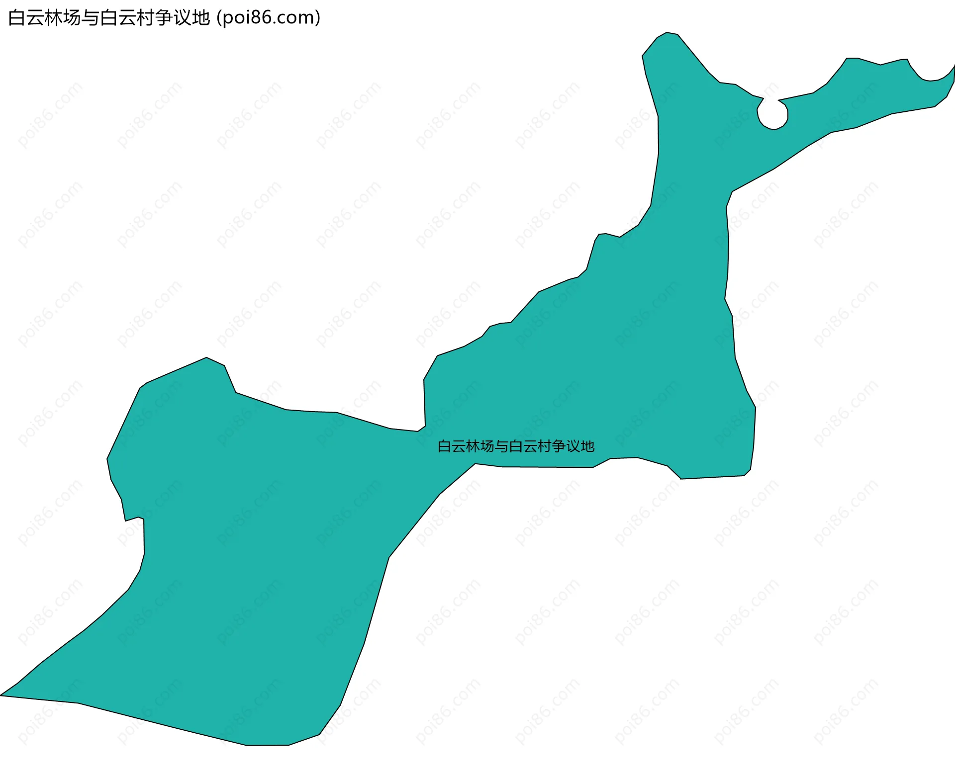 白云林场与白云村争议地边界地图