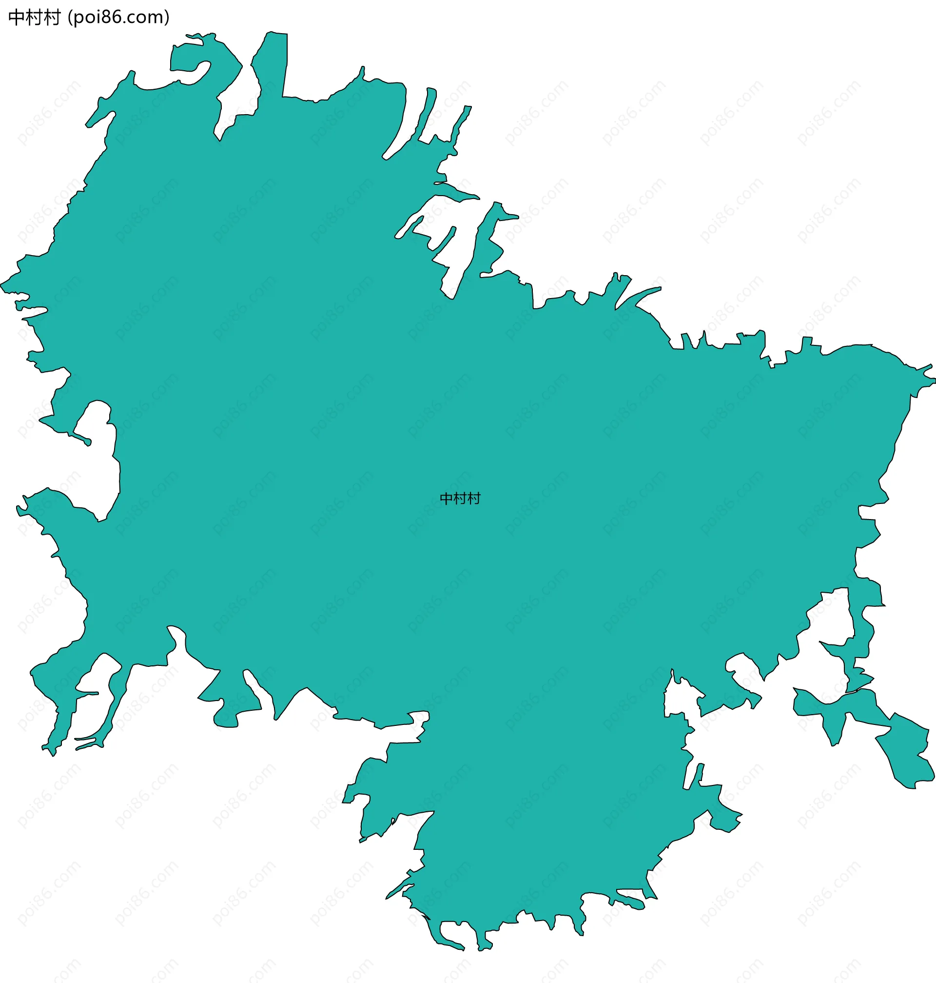 中村村边界地图